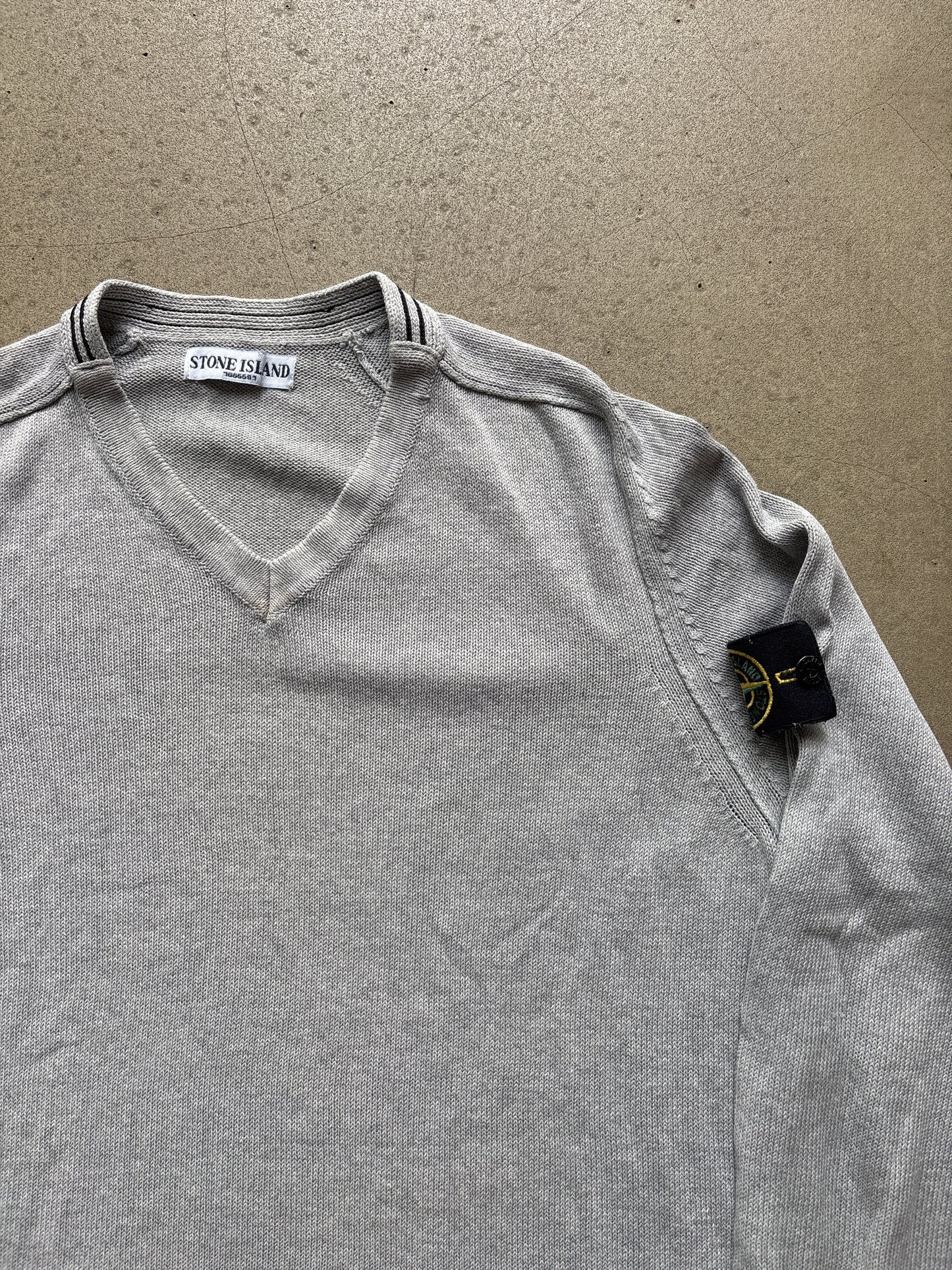 Stone Island Knit V-neck Sweater Grey XL