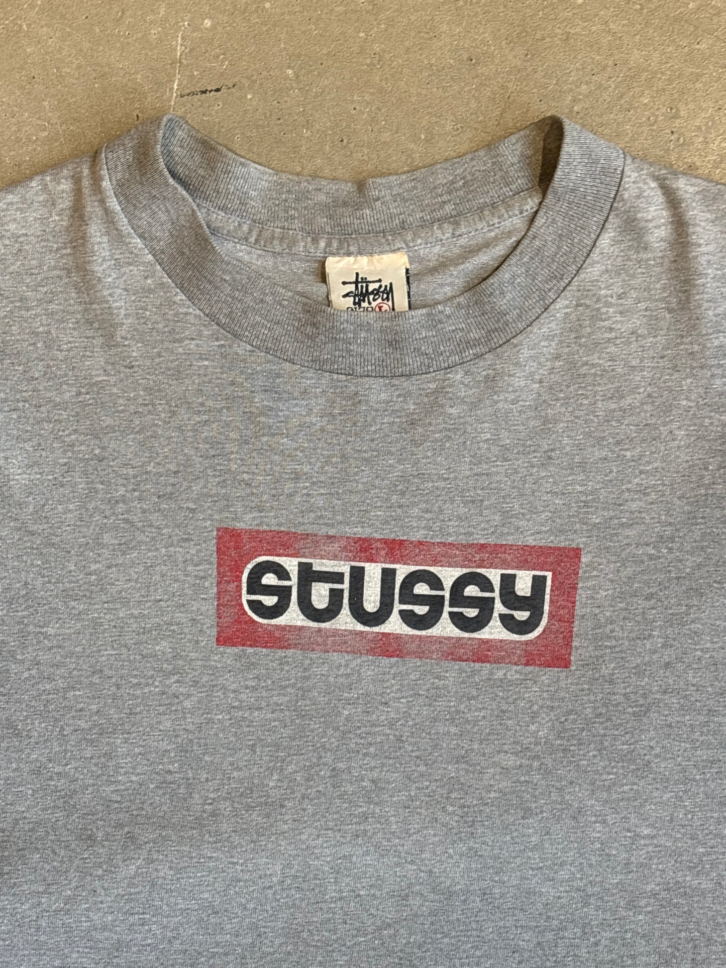 Stussy Box Logo Grey L Early 90's