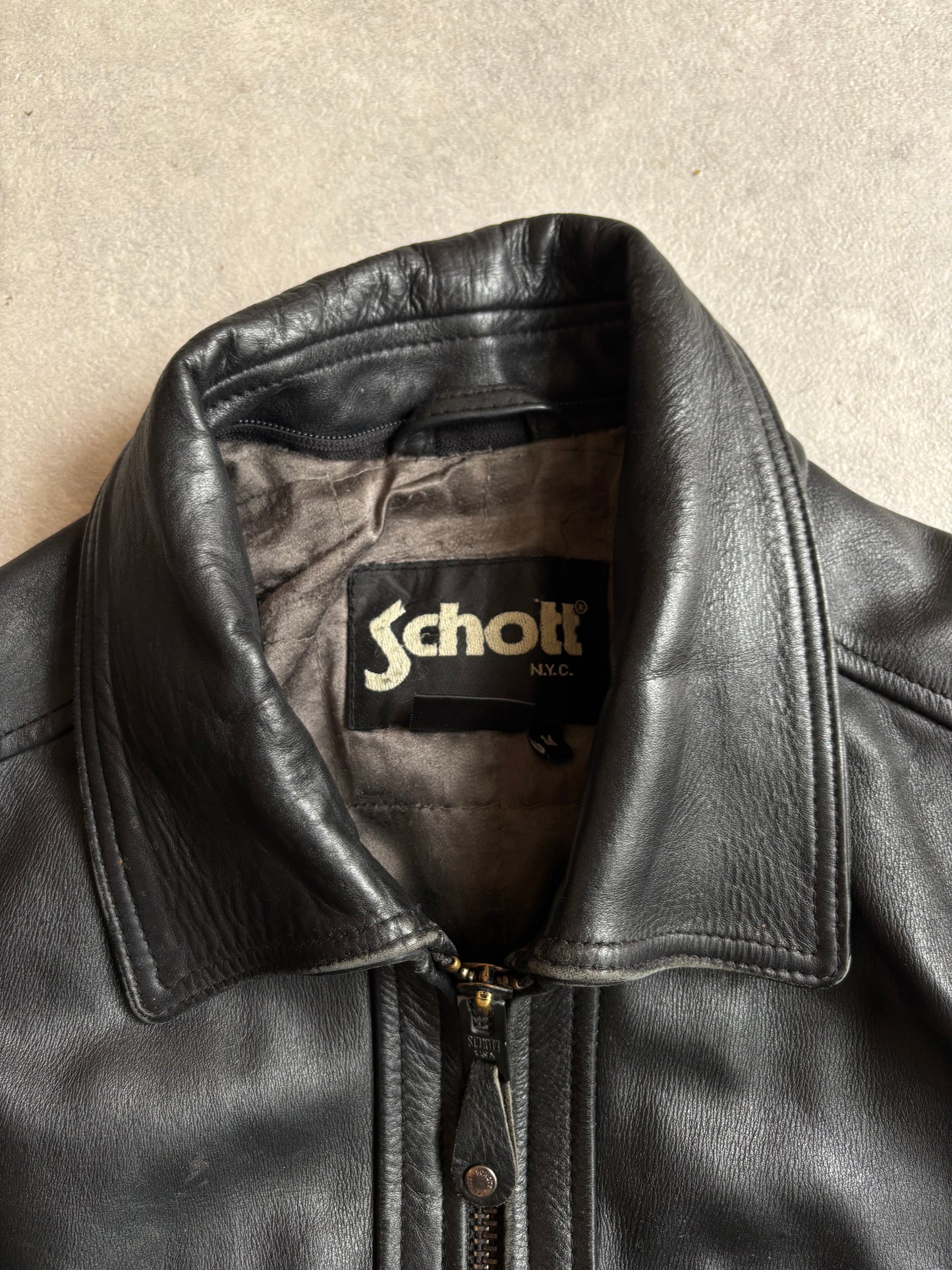 Schott NYC Vintage Leather Jacket Medium