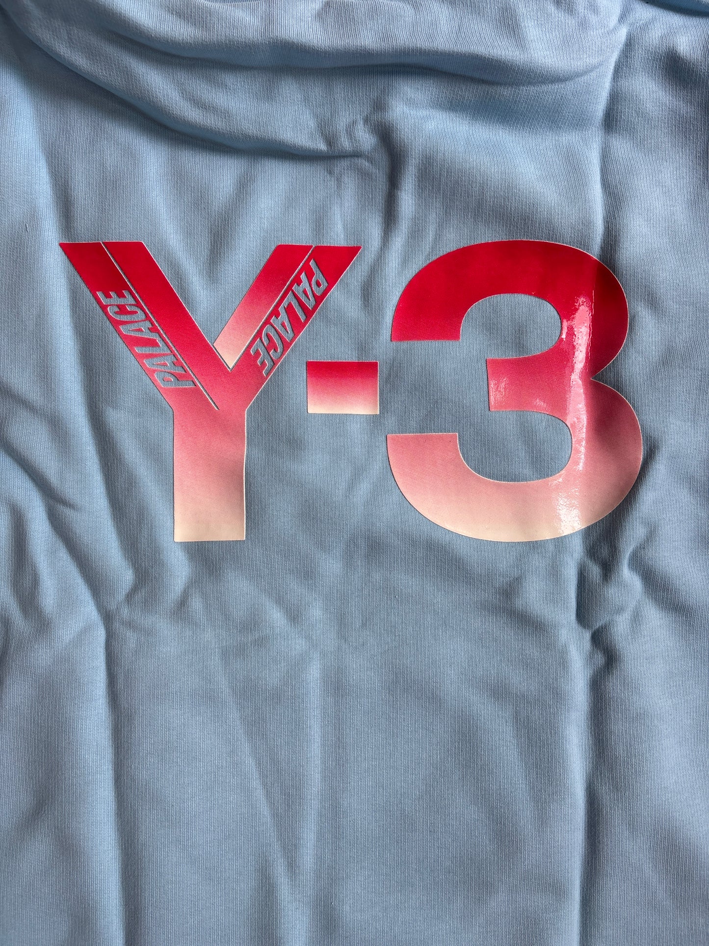 Palace Y-3 Logo Hoodie Blue
