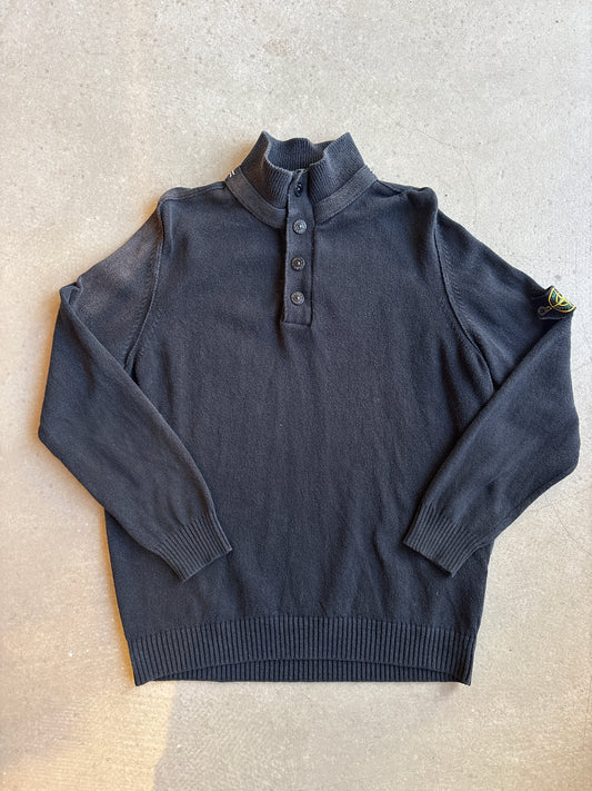 Vintage Stone Island Quarter Zip Sweater Black XXXL