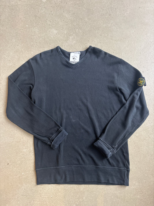 Stone Island V-Neck Sweater Navy XL