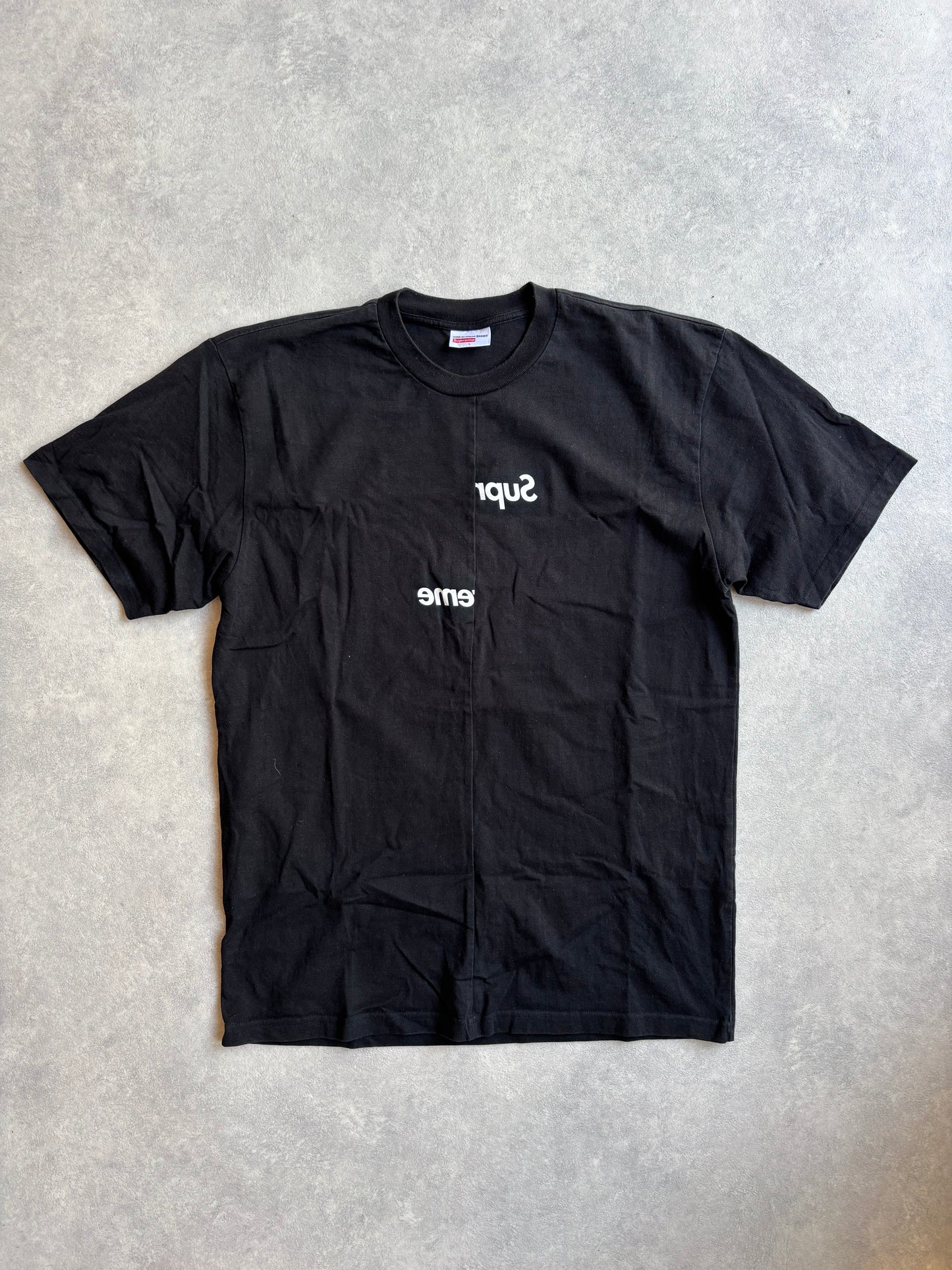 Supreme x CDG FW18 Box Logo Split Tee Black L