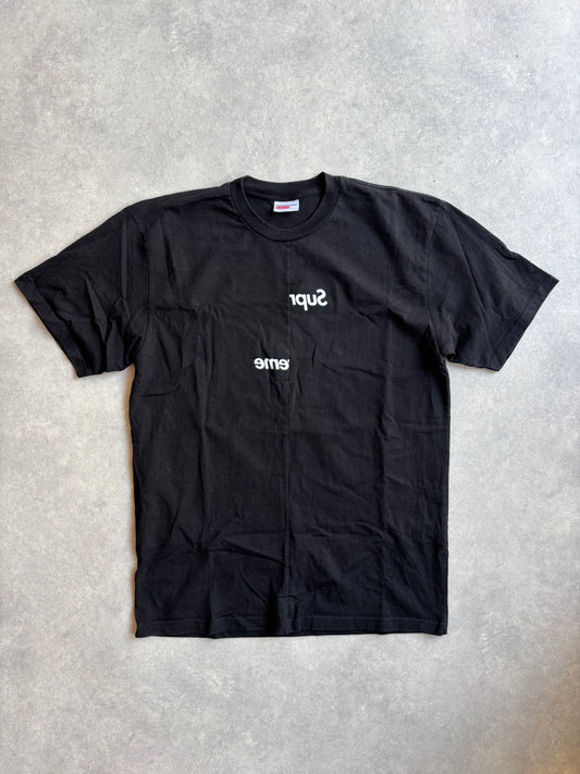 Supreme x CDG FW18 Box Logo Split Tee Black L