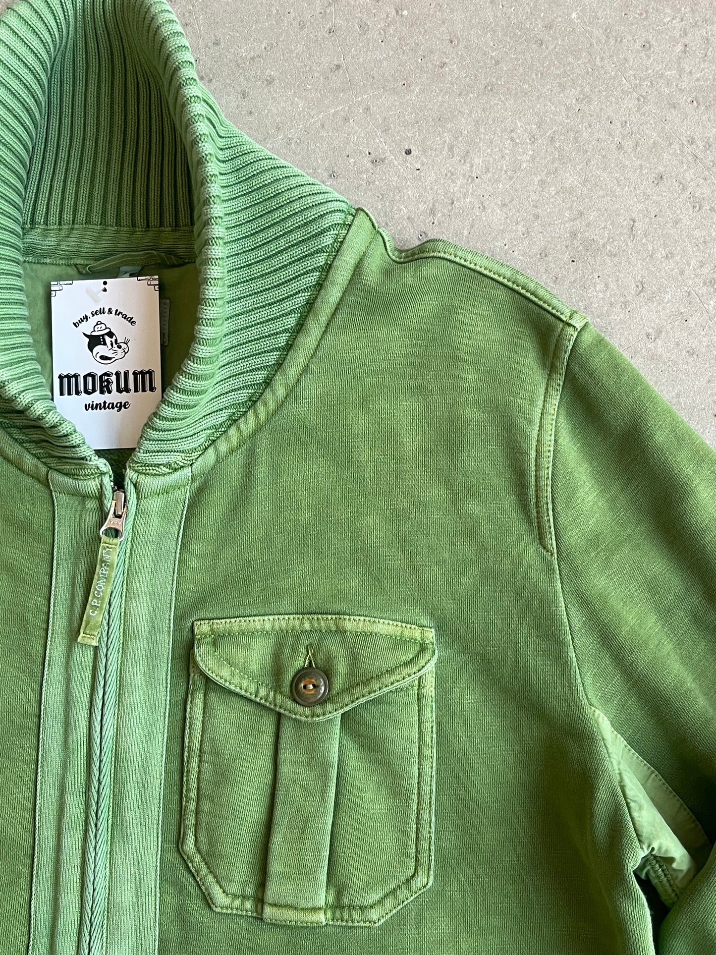 CP Company Pigment Dyed Zip Up Green Large
