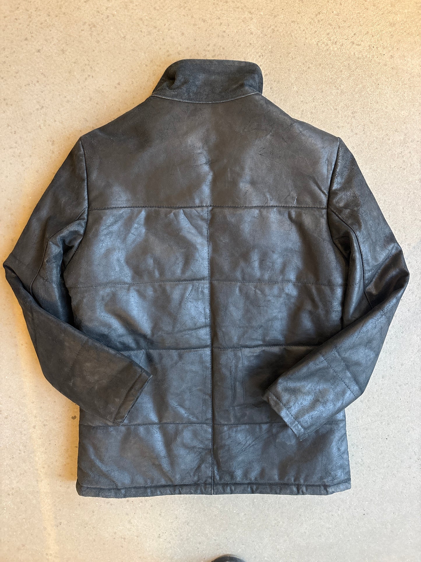 Vintage Black Crack Leather Jack L