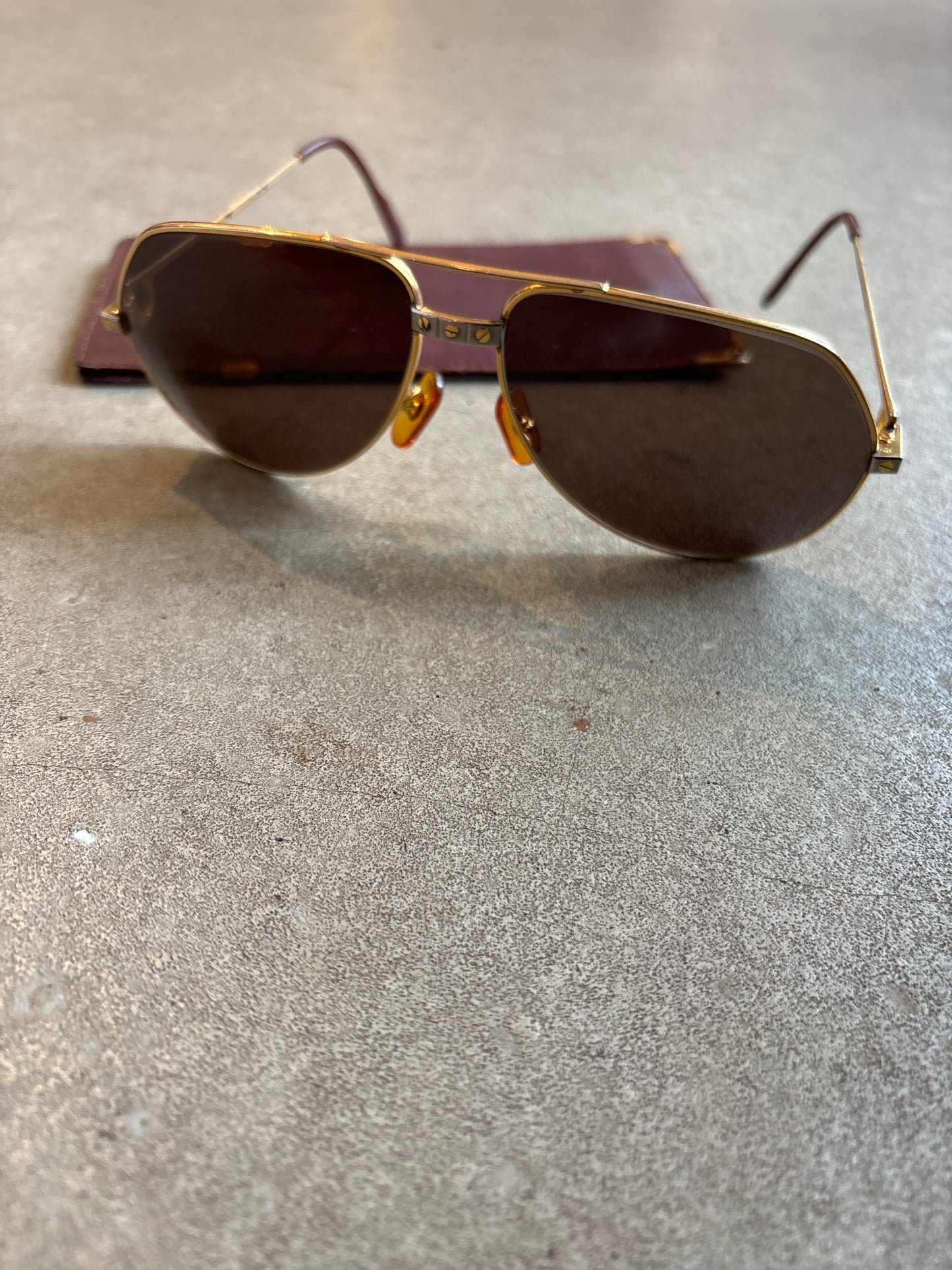 Vintage Cartier Santos Sunglasses Brown