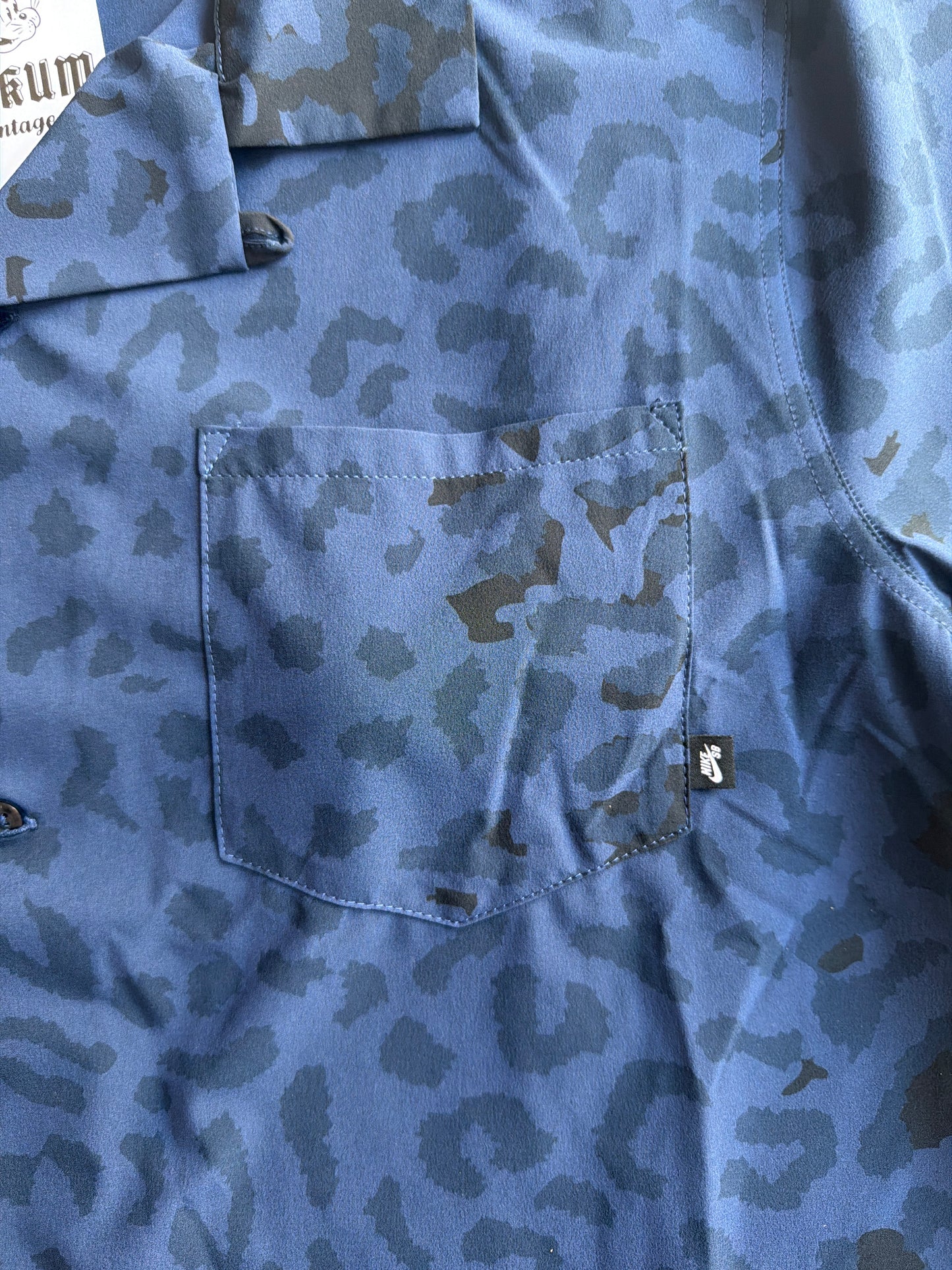 Nike SB Print Bowler Shirt Blue Large