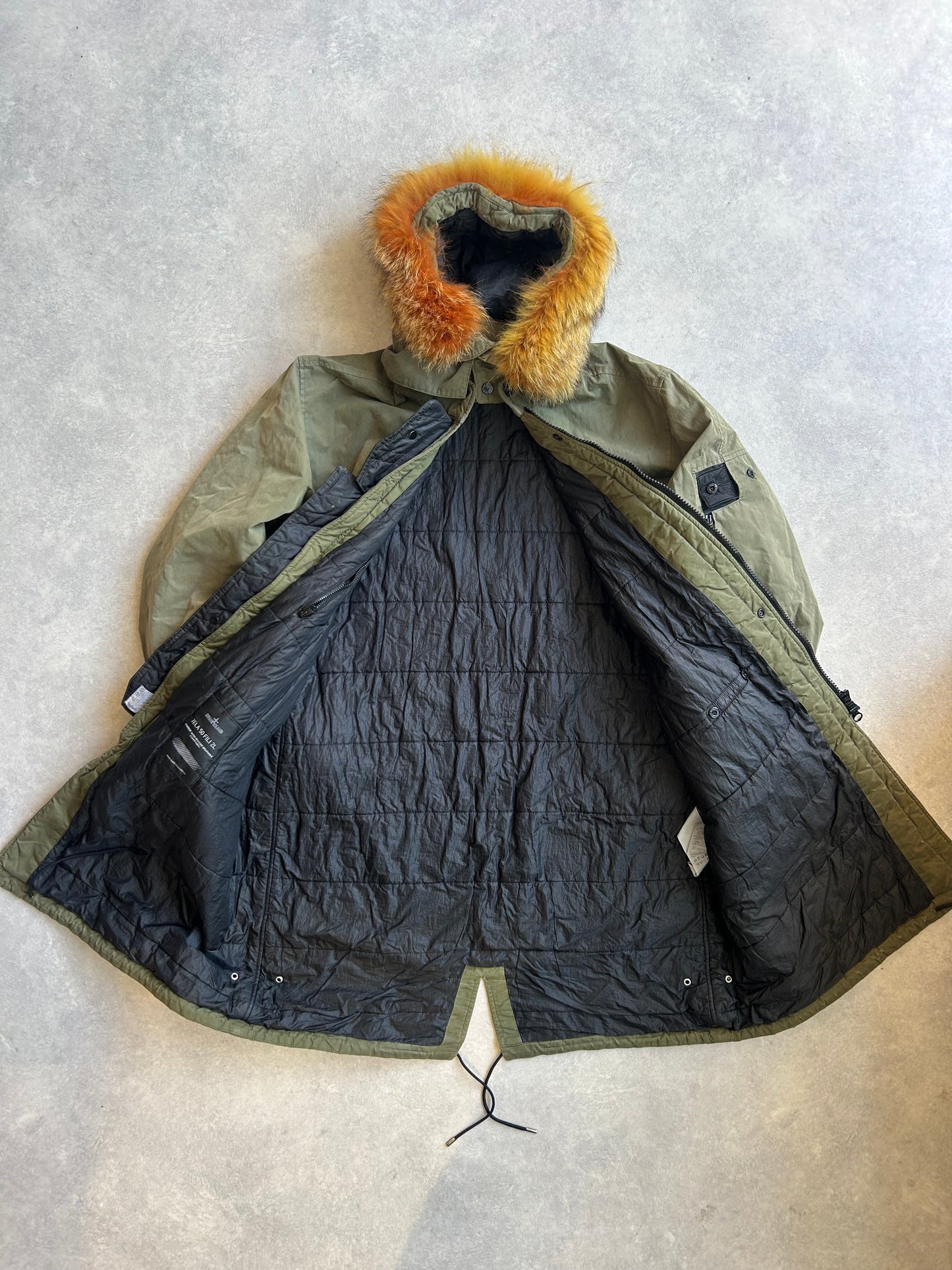 Stone Island Shadow Project Tela 50 Fili 2L Fur Hood Jacket Green XL