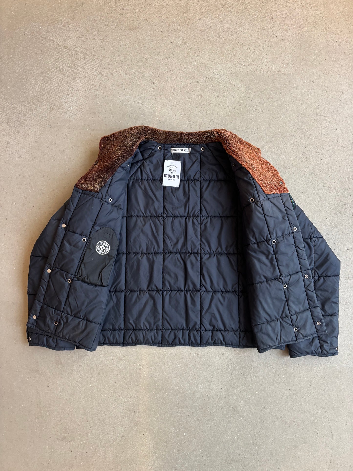Stone Island Quilted Liner jacket Shearling Collar