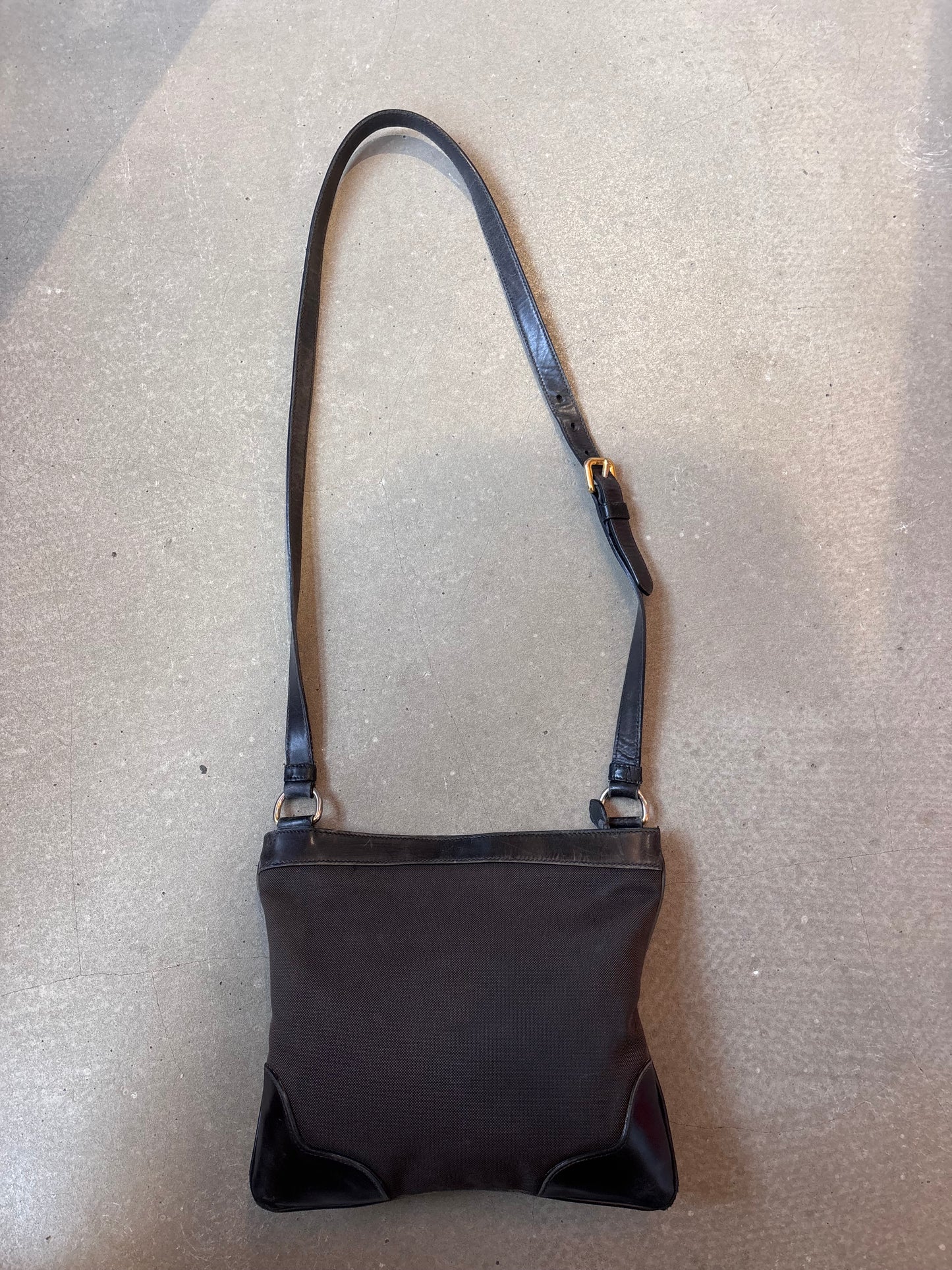 Prada Jacquard Shoulder Bag Brown