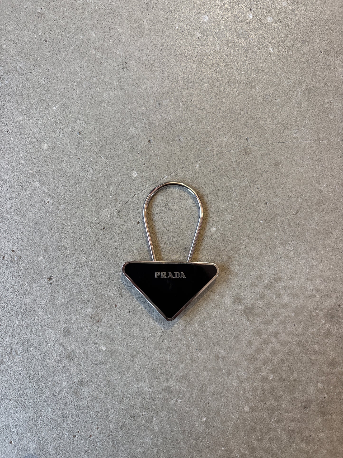Prada Steel Keyring Black