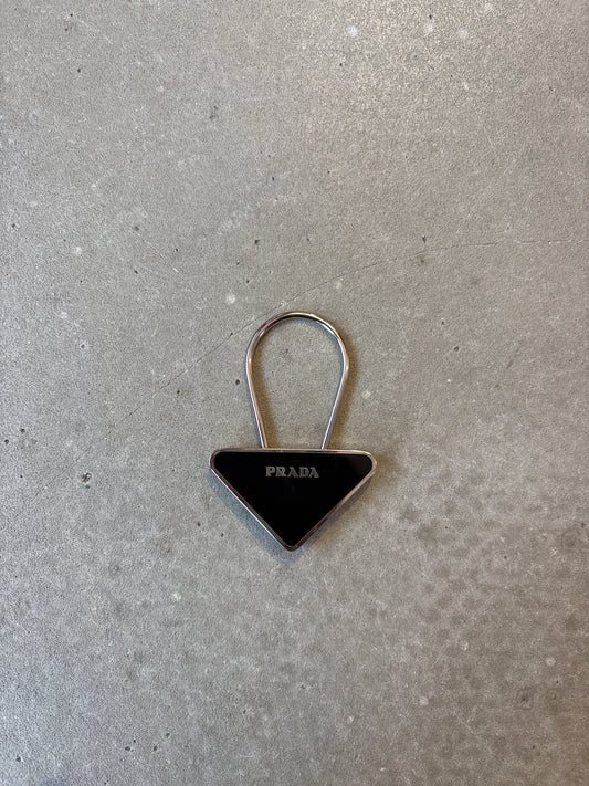 Prada Steel Keyring Black
