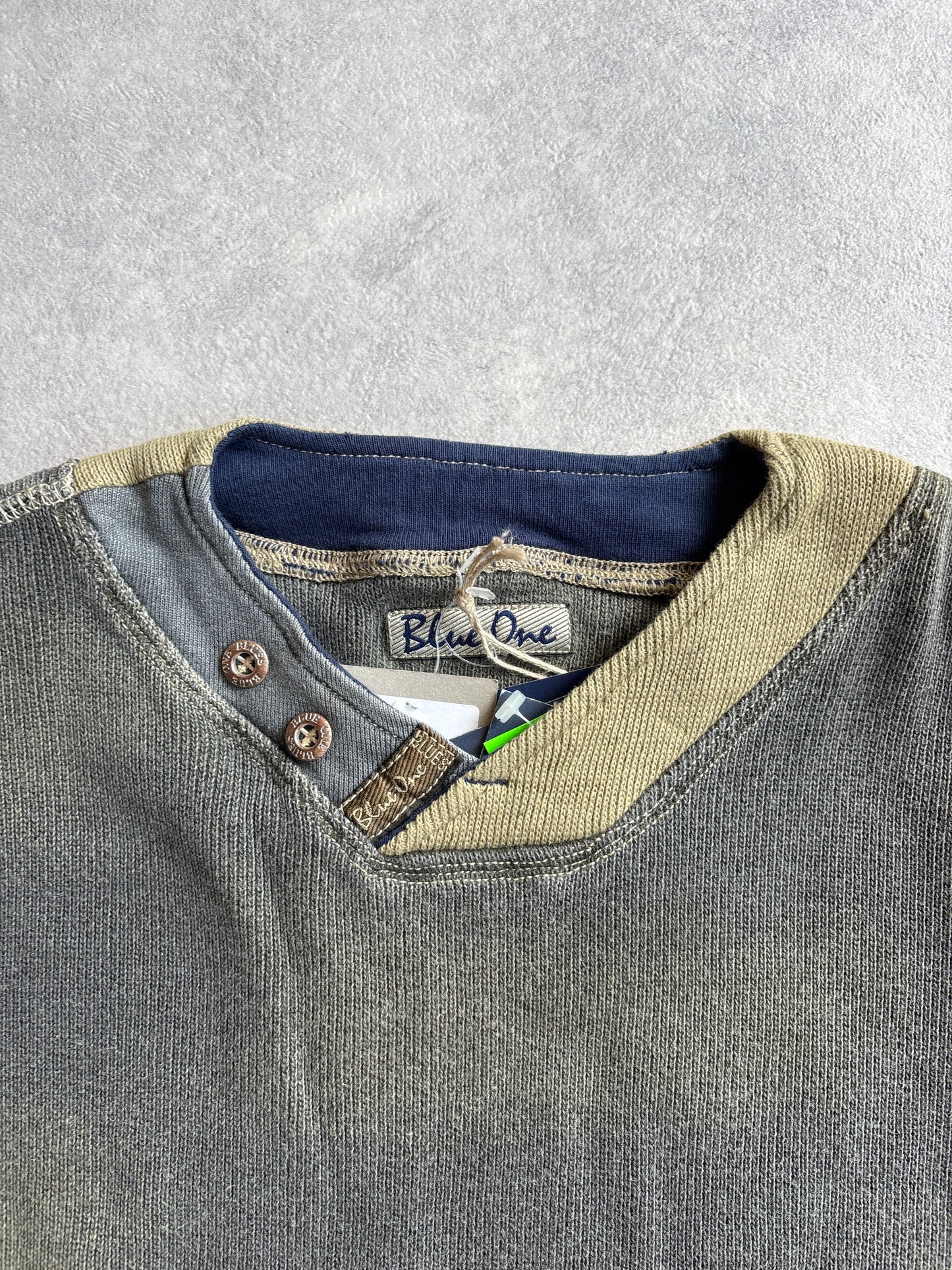 Blue One Washed Sweater Army Green L