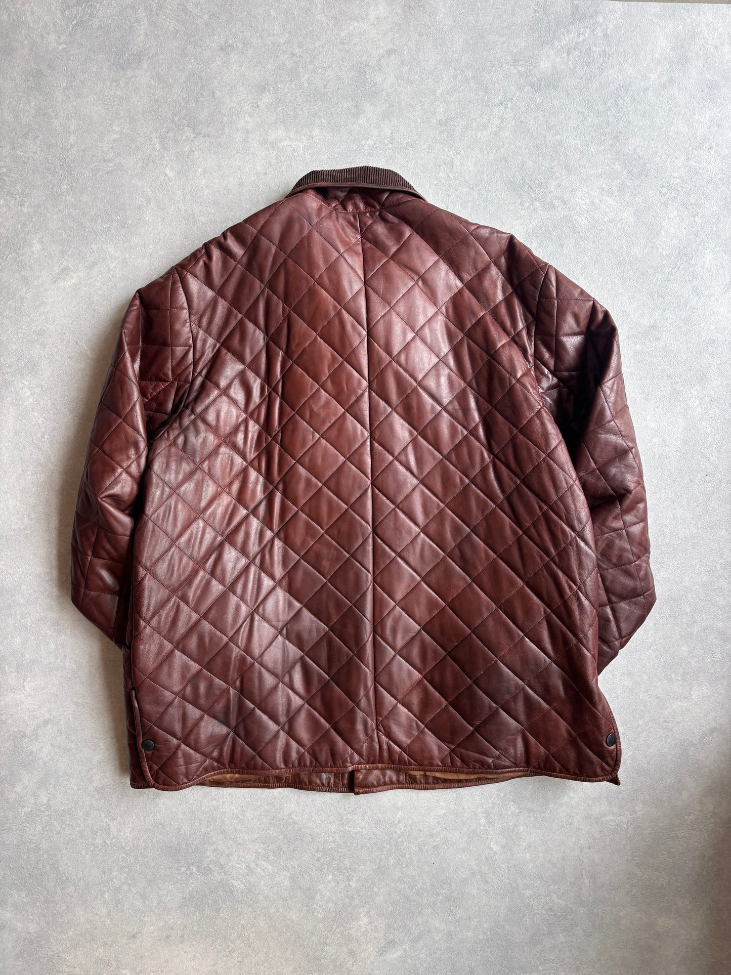 Barbour Brown Leather Jacket XL