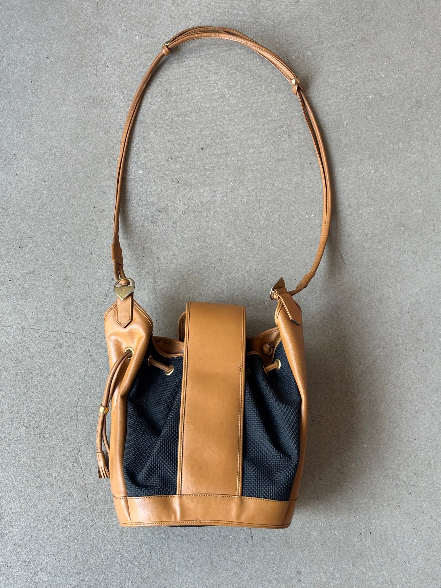 Yves Saint Laurant Drawstring Bucket Bag Brown