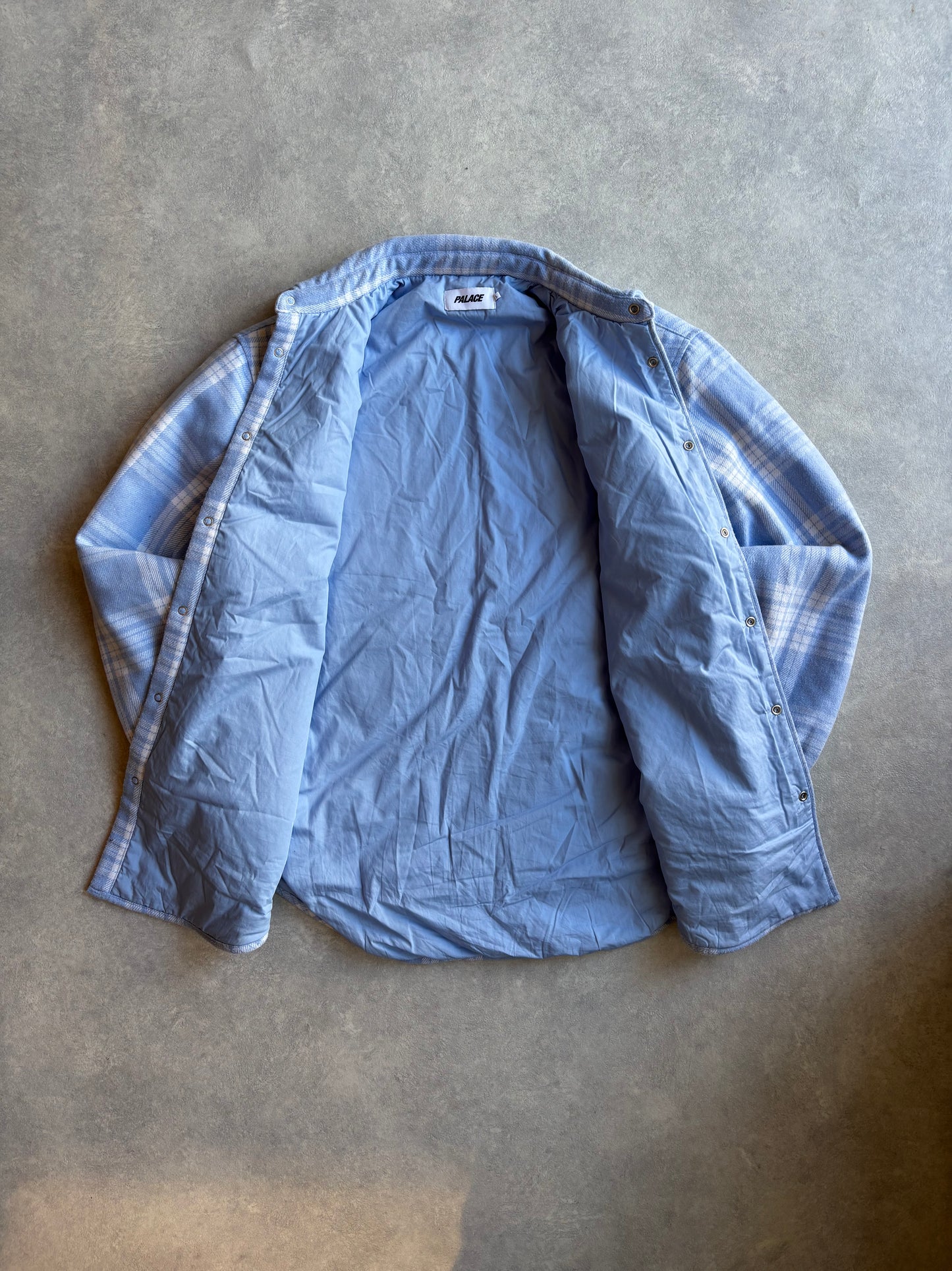 Palace Check Insulated Shirt Lichtblauw Maat XL