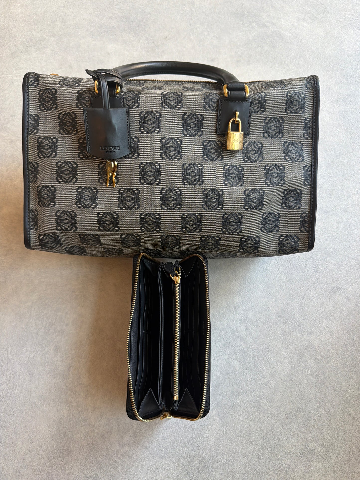 Loewe Anagram Boston Bag + The Wallet