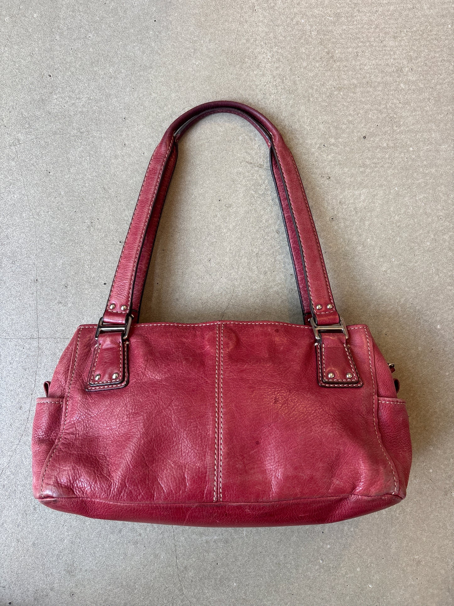 Fossil red Leather Bag