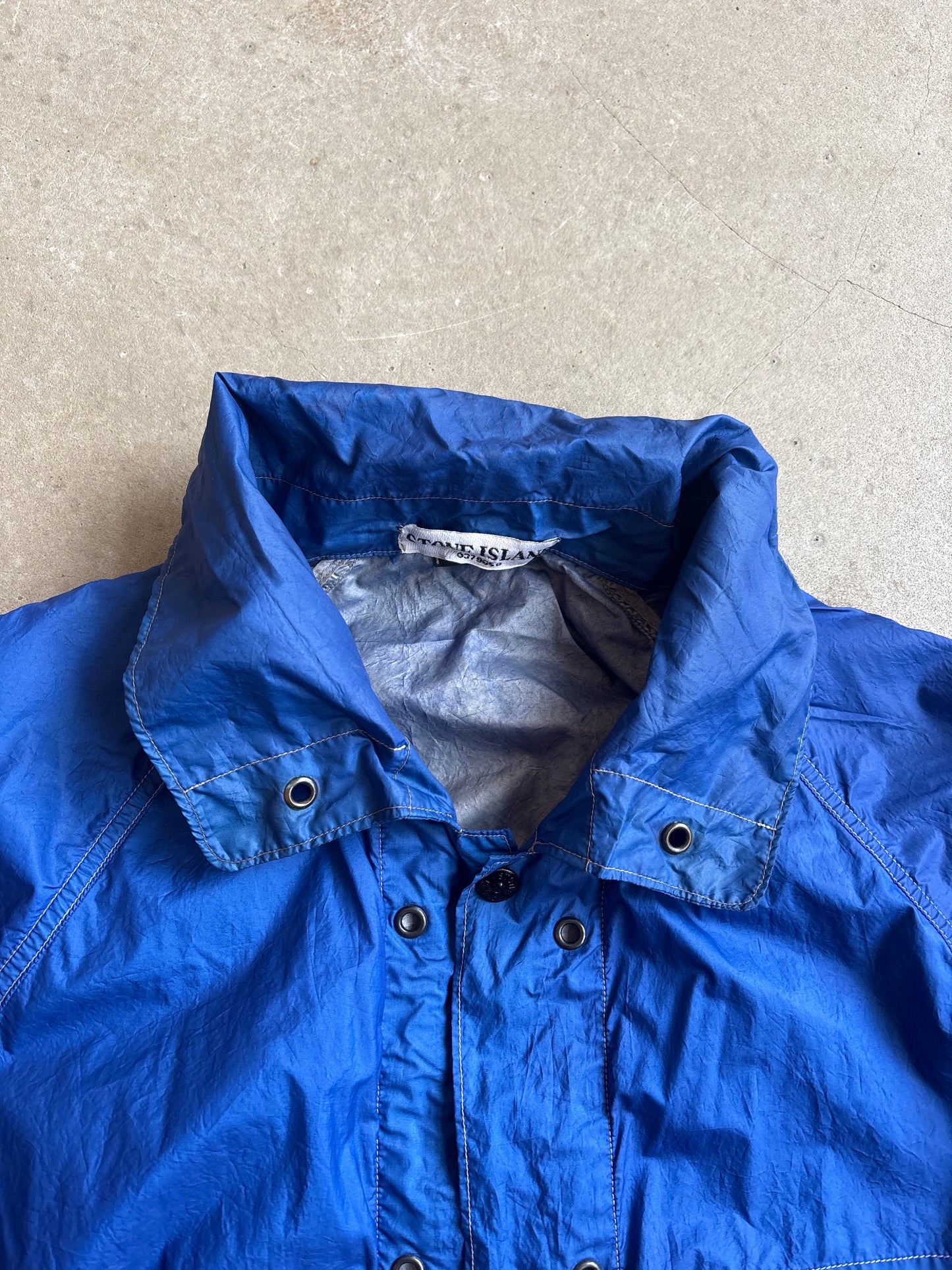 Stone Island Knitted Grey & Blue Nylon Jacket L