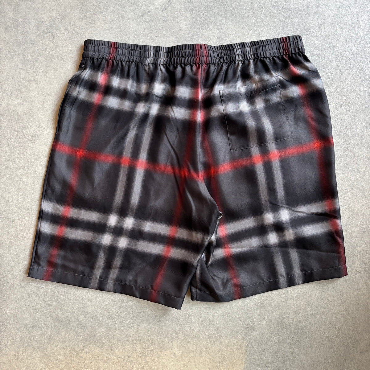 Burberry x Pop Trading Company Bradelow Check Silk Shorts XL
