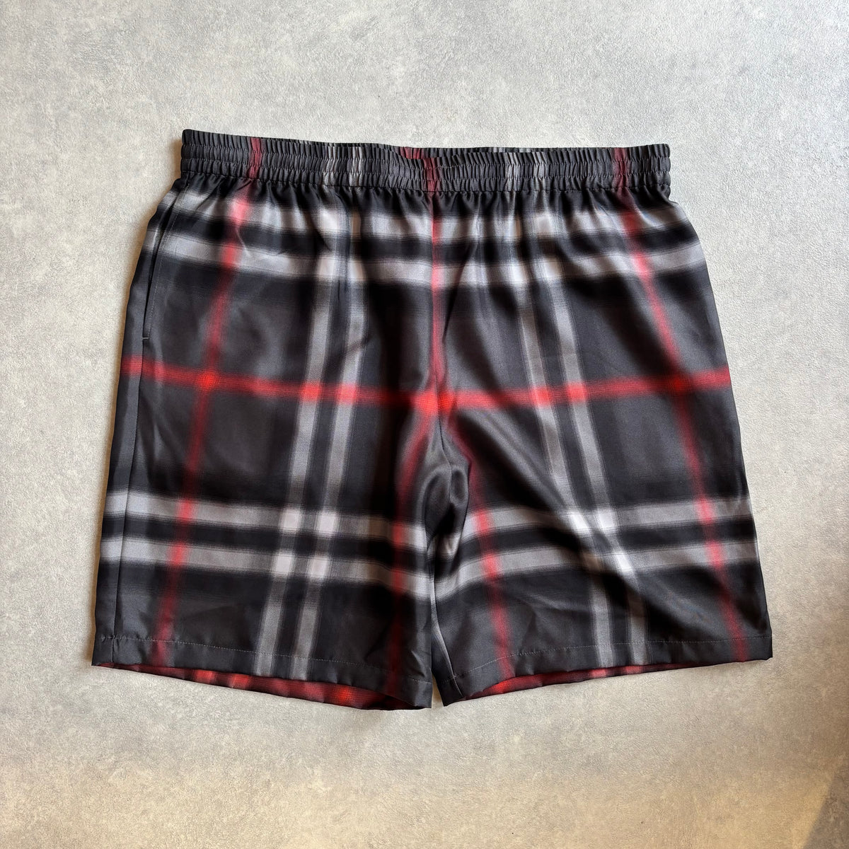 Burberry x Pop Trading Company Bradelow Check Silk Shorts XL