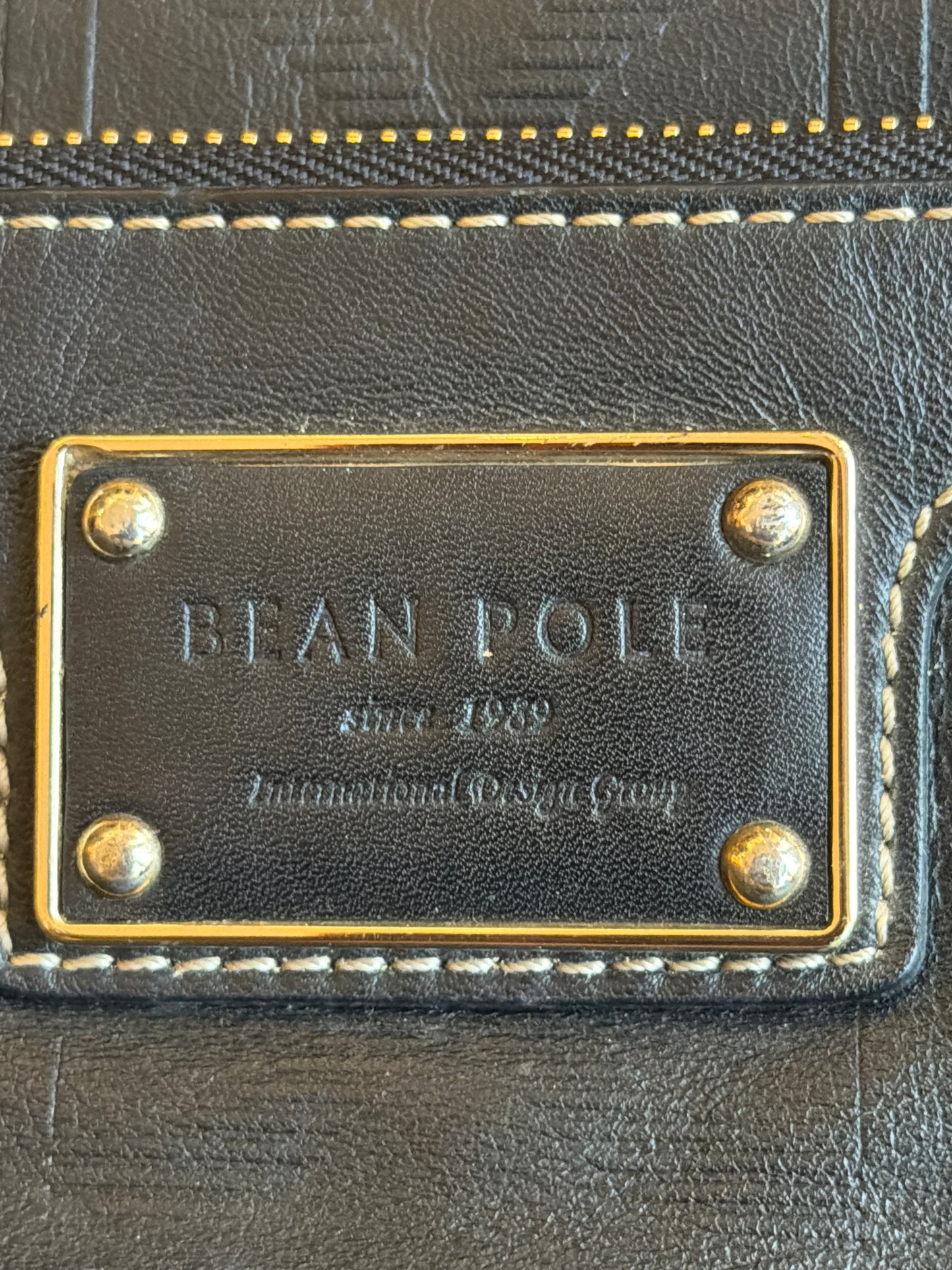 Bean Pole Black Leather Hand Bag