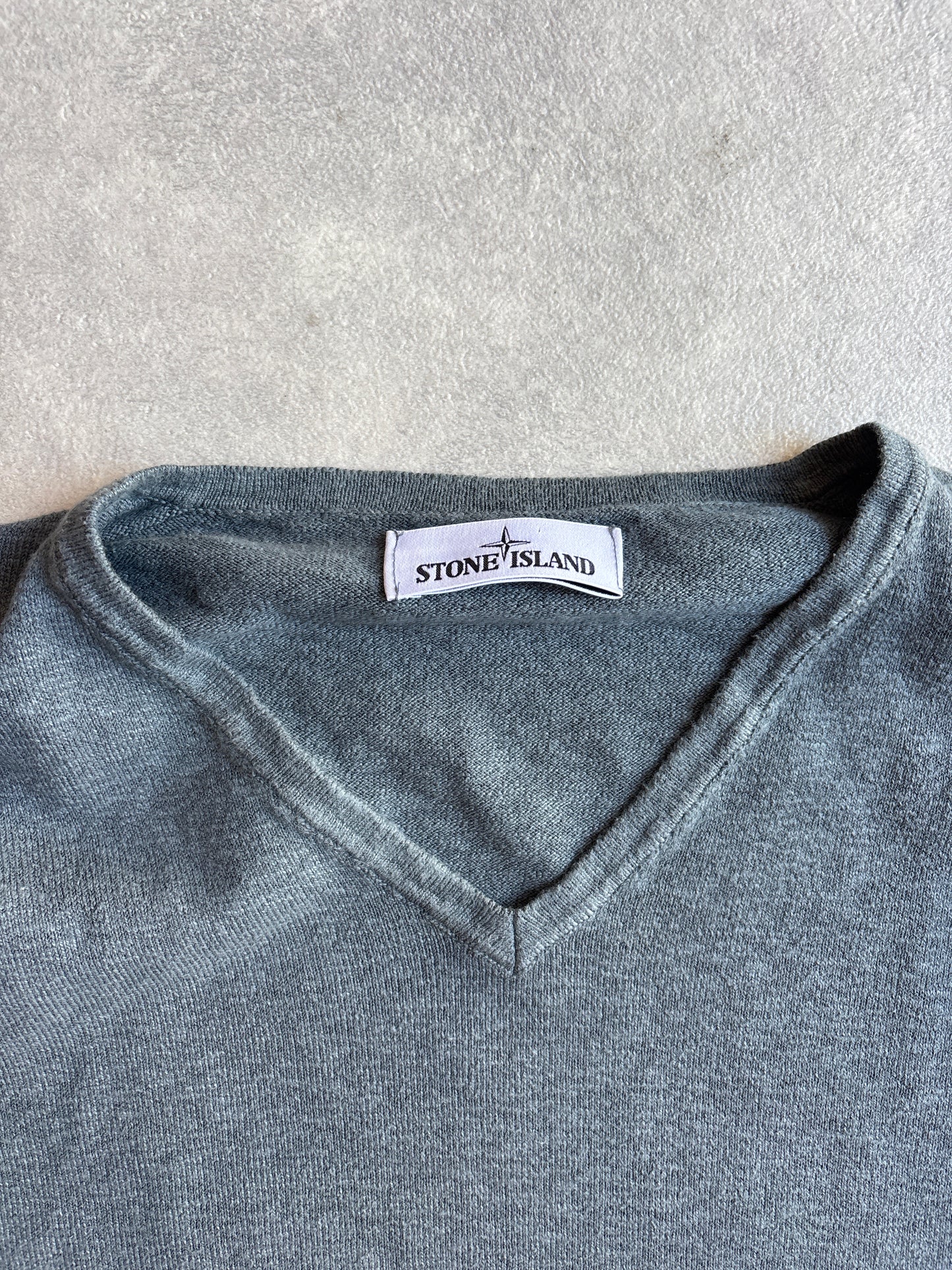 Stone Island V-Neck Sweater Grey XXXL