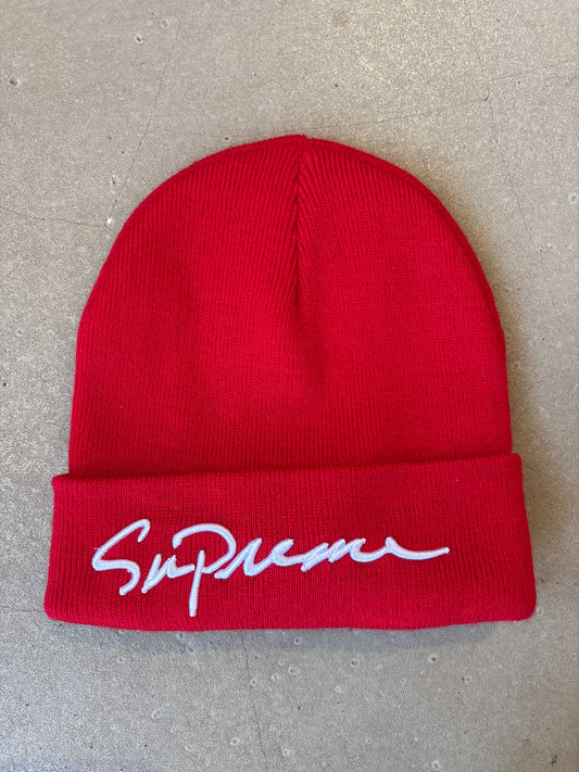 Supreme Classic Script Beanie Red