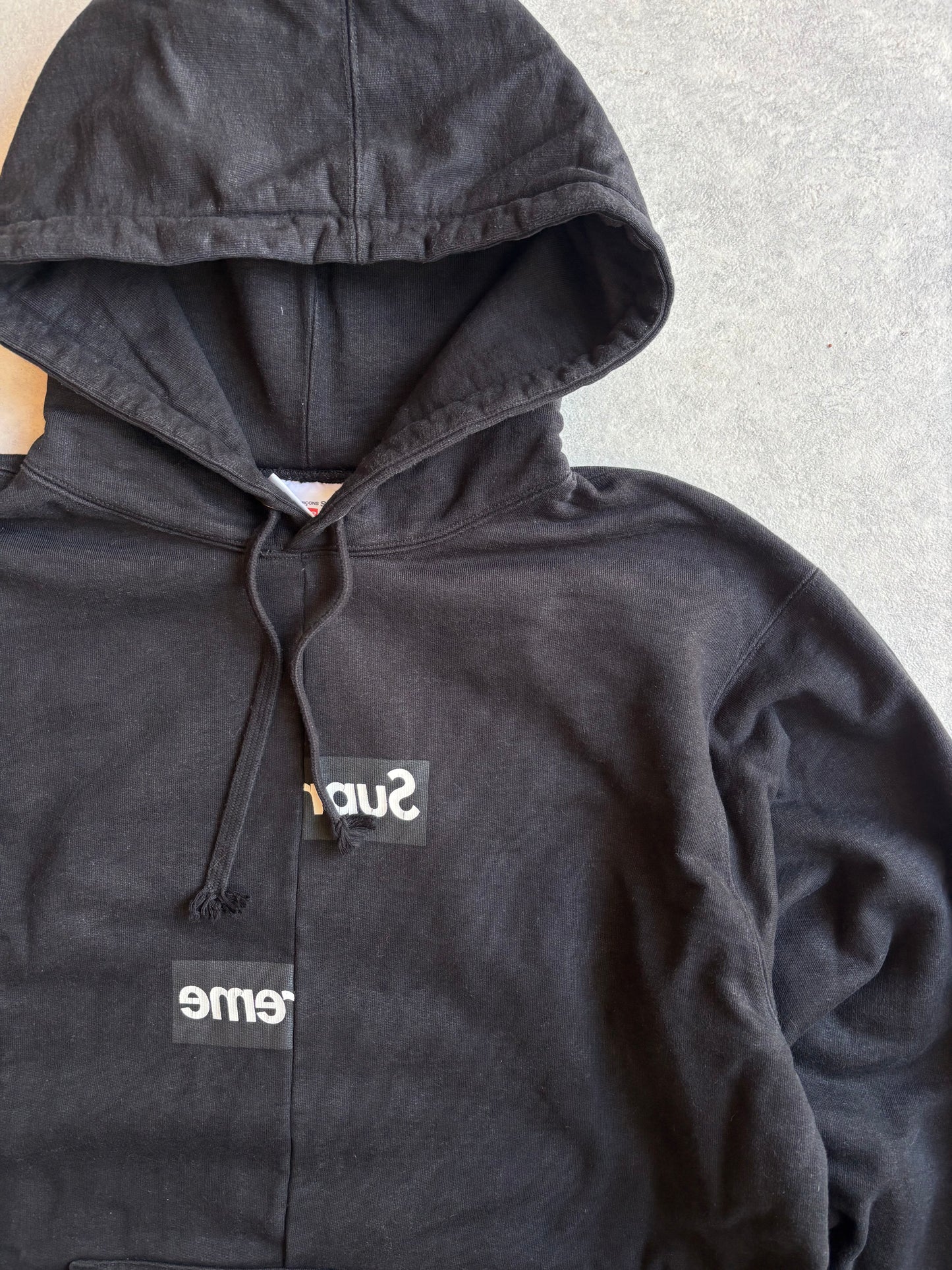 Supreme x CDG FW18 Box Logo Split Hoodie Black XL