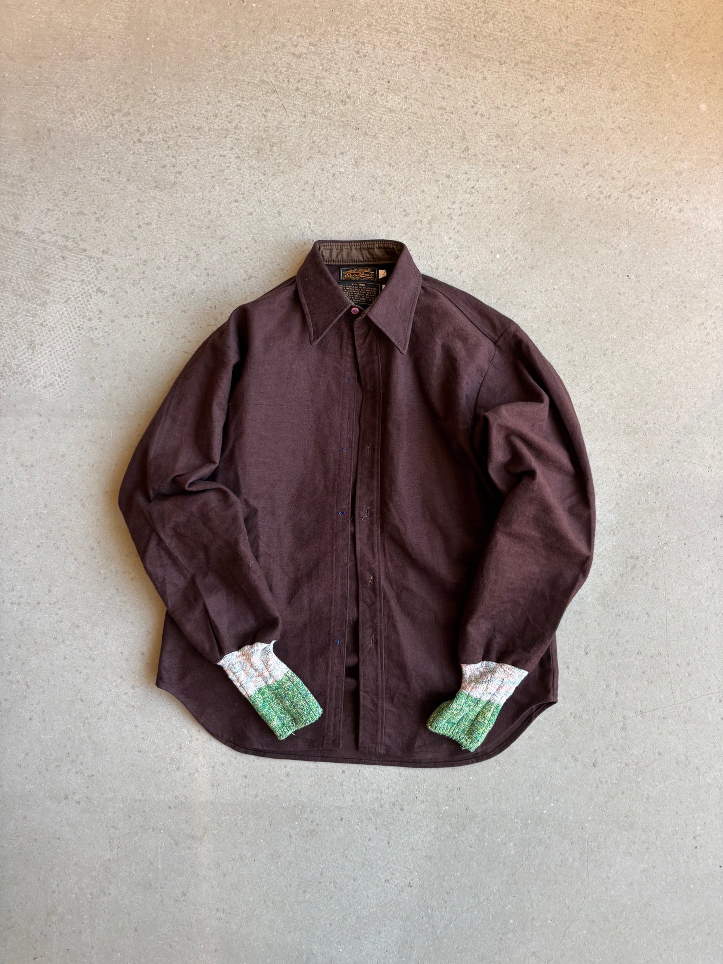 Eddie Bauer Buttonless Custom Shirt Brown Large