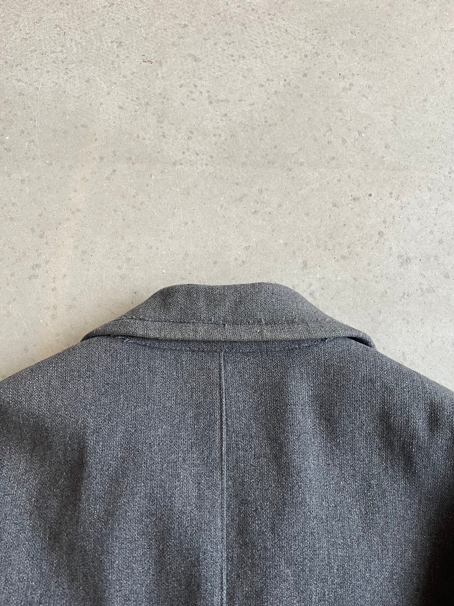 Vintage Stone Island Wool Double Breasted Coat Grey Large
