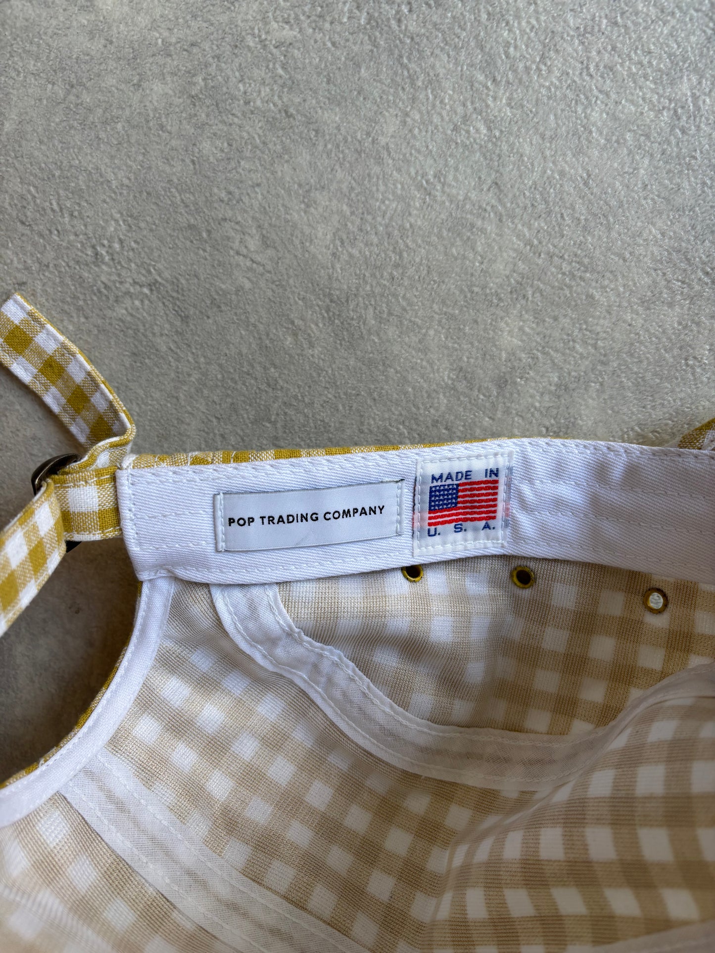 Pop Trading Company Cap Five Panel Checkered Yellow