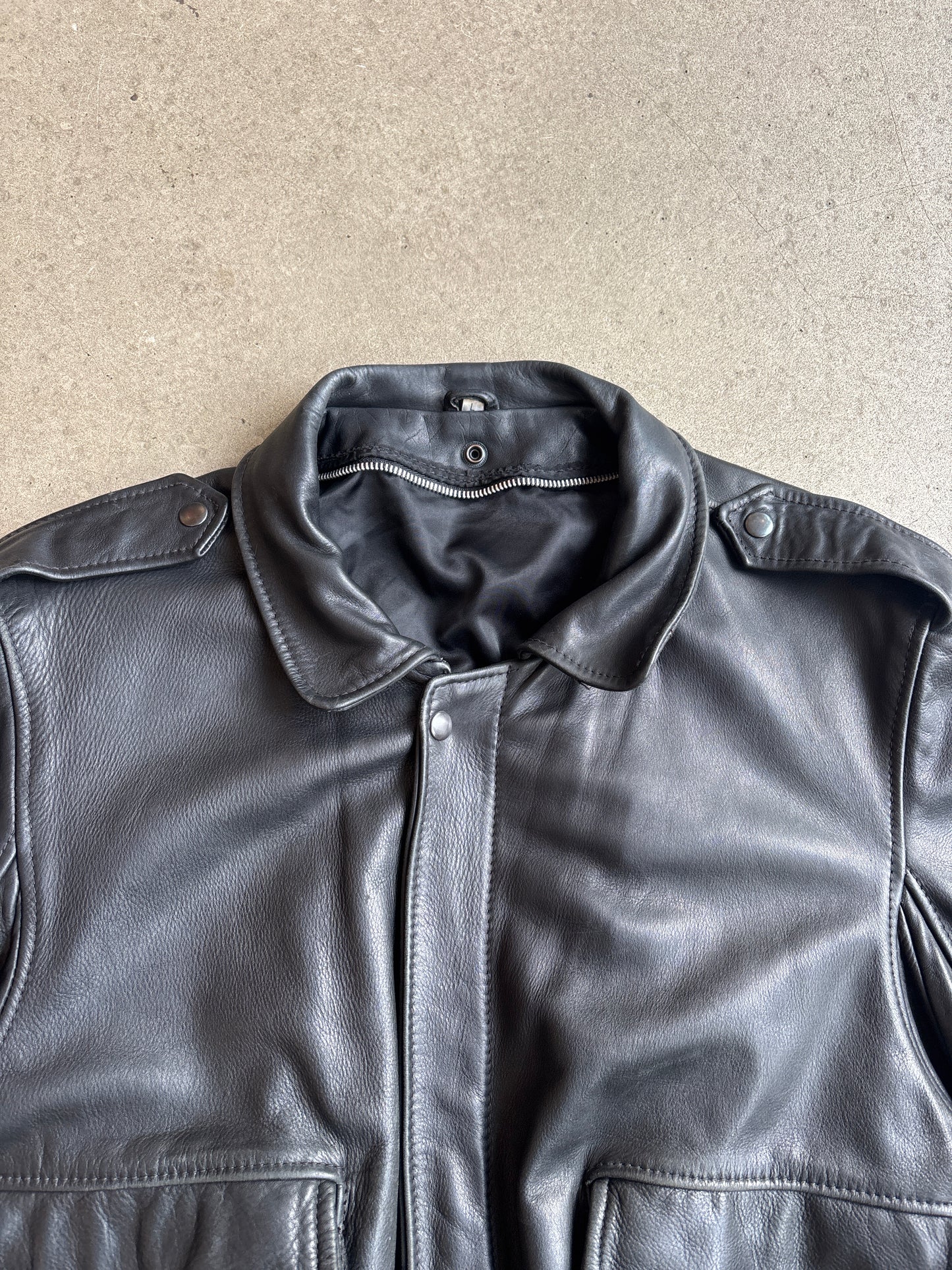Leather Jacket Fonzie Black L