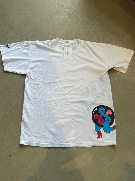 Woei 2 Year Party Stussy Parra Tee White L