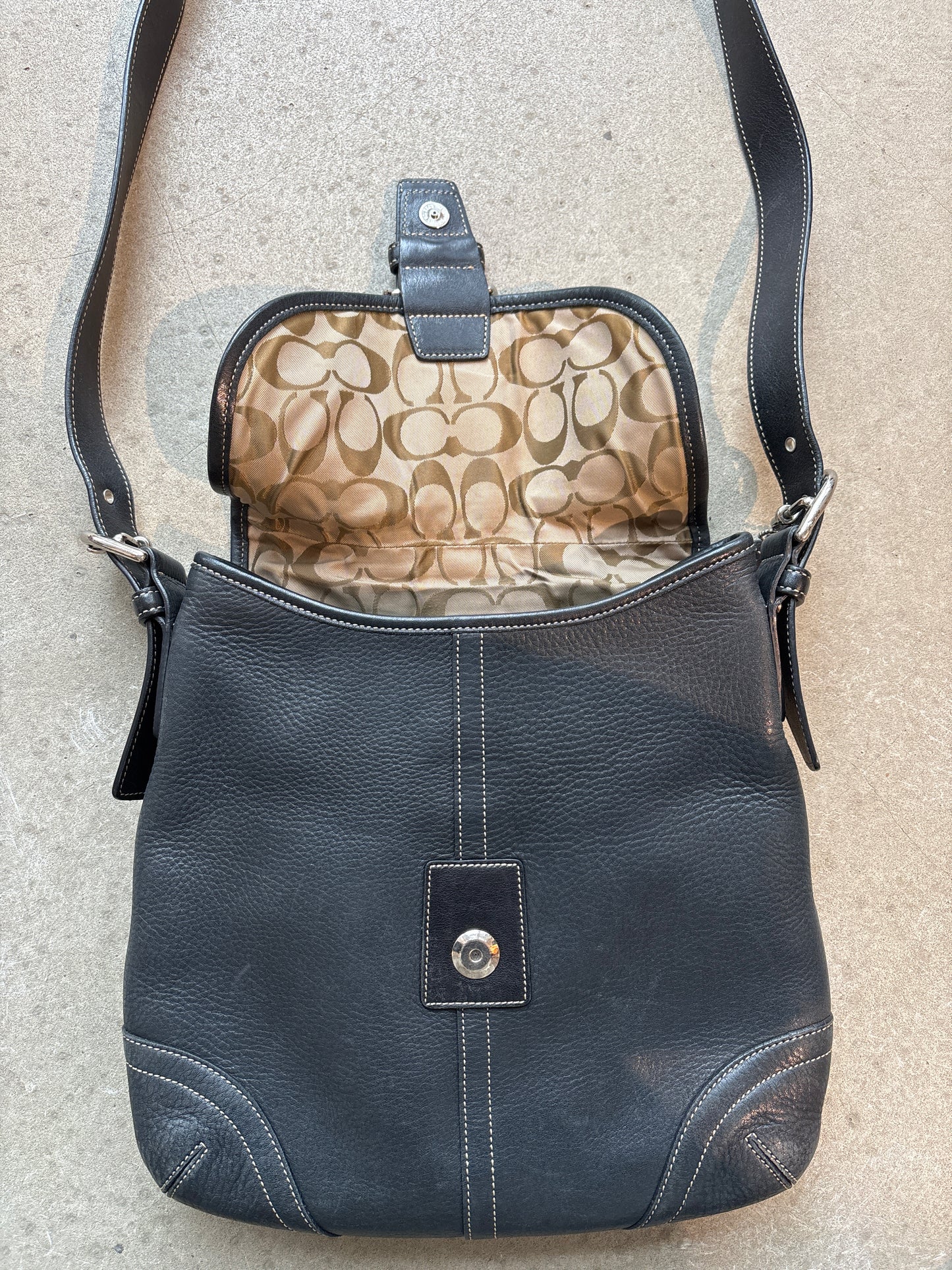 Coach Soho Leather Shoulder Bag Black
