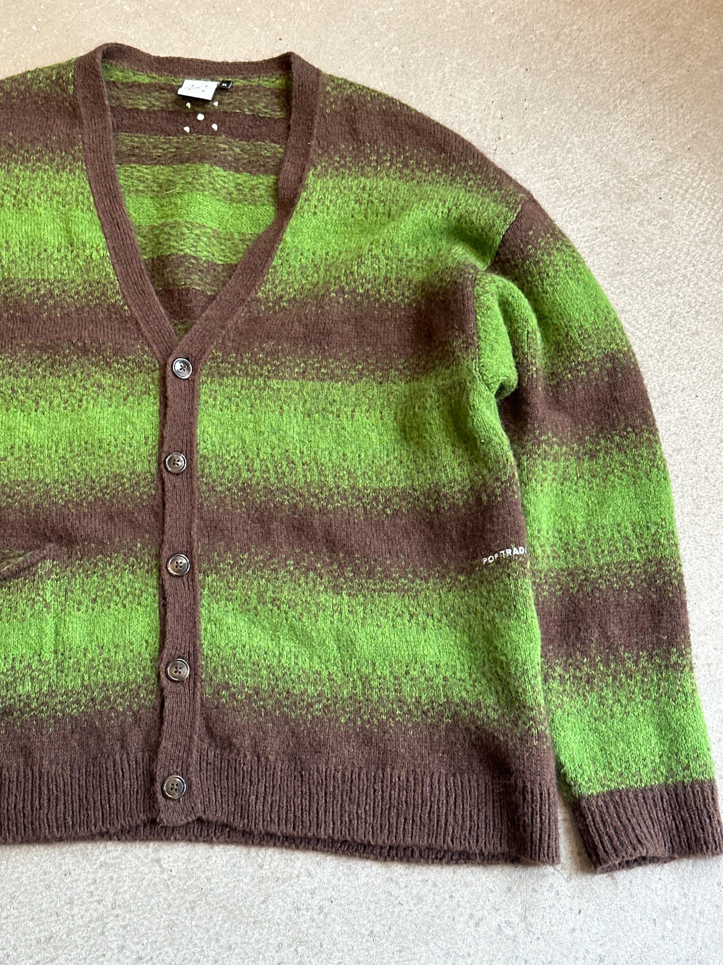 Pop Cardigan Size XL Green brown