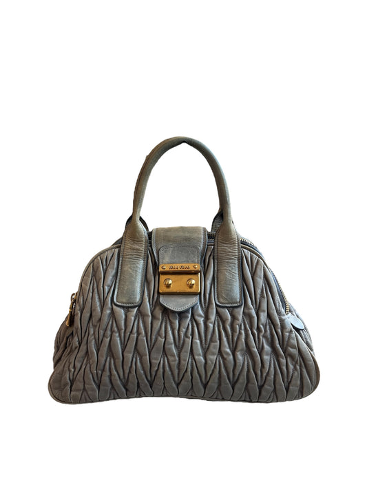 Miu Miu Soft Leather Handbag Grey