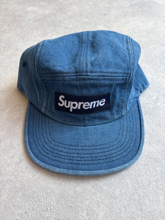 Supreme washed chino Twill Camp Cap Blue Jeans