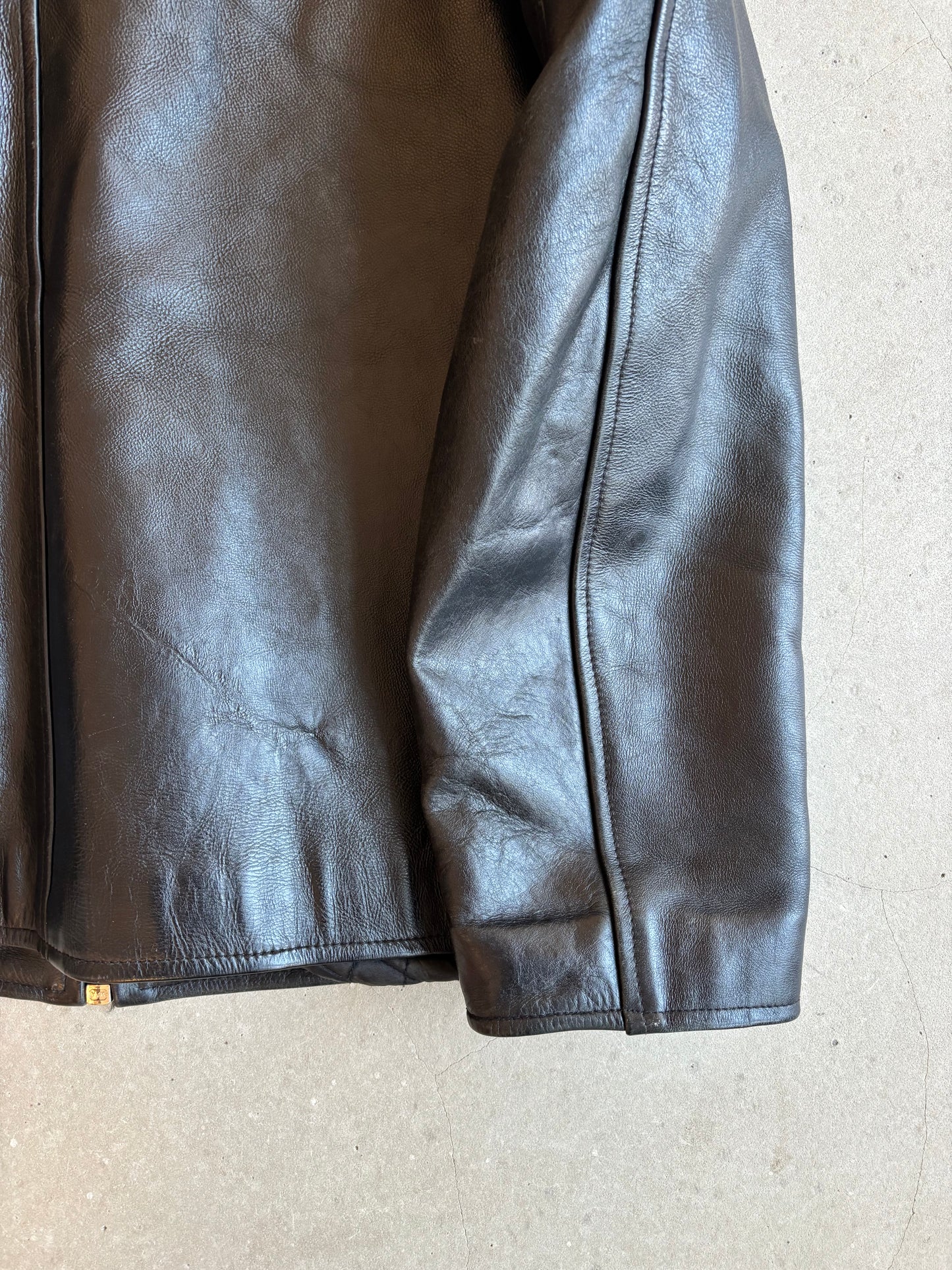 Schott Leather Padded Jacket Black Medium