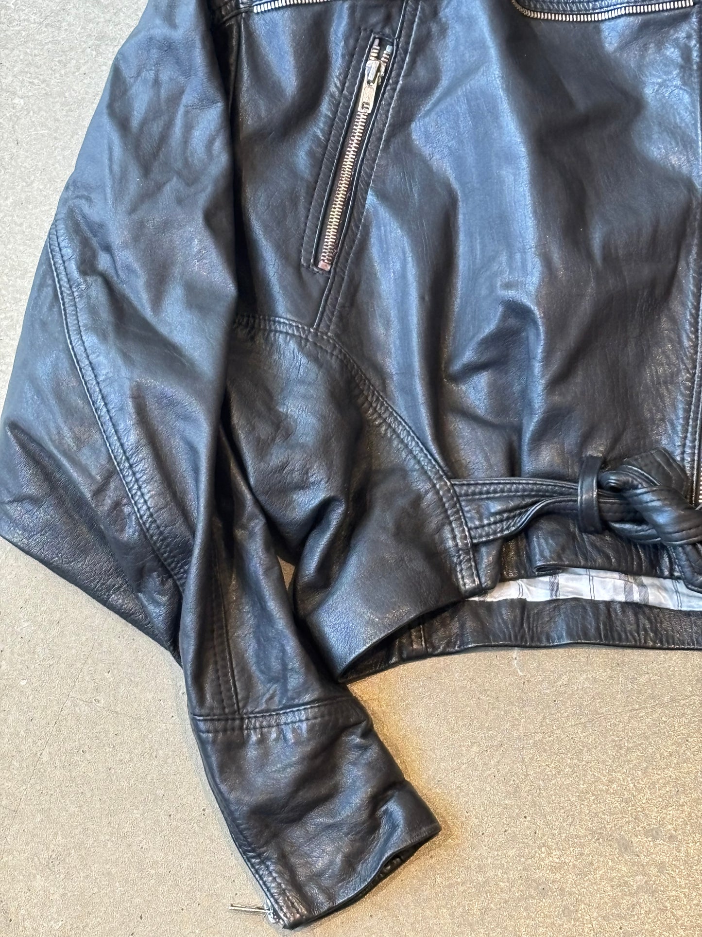 Womens Leather Jacket Black L