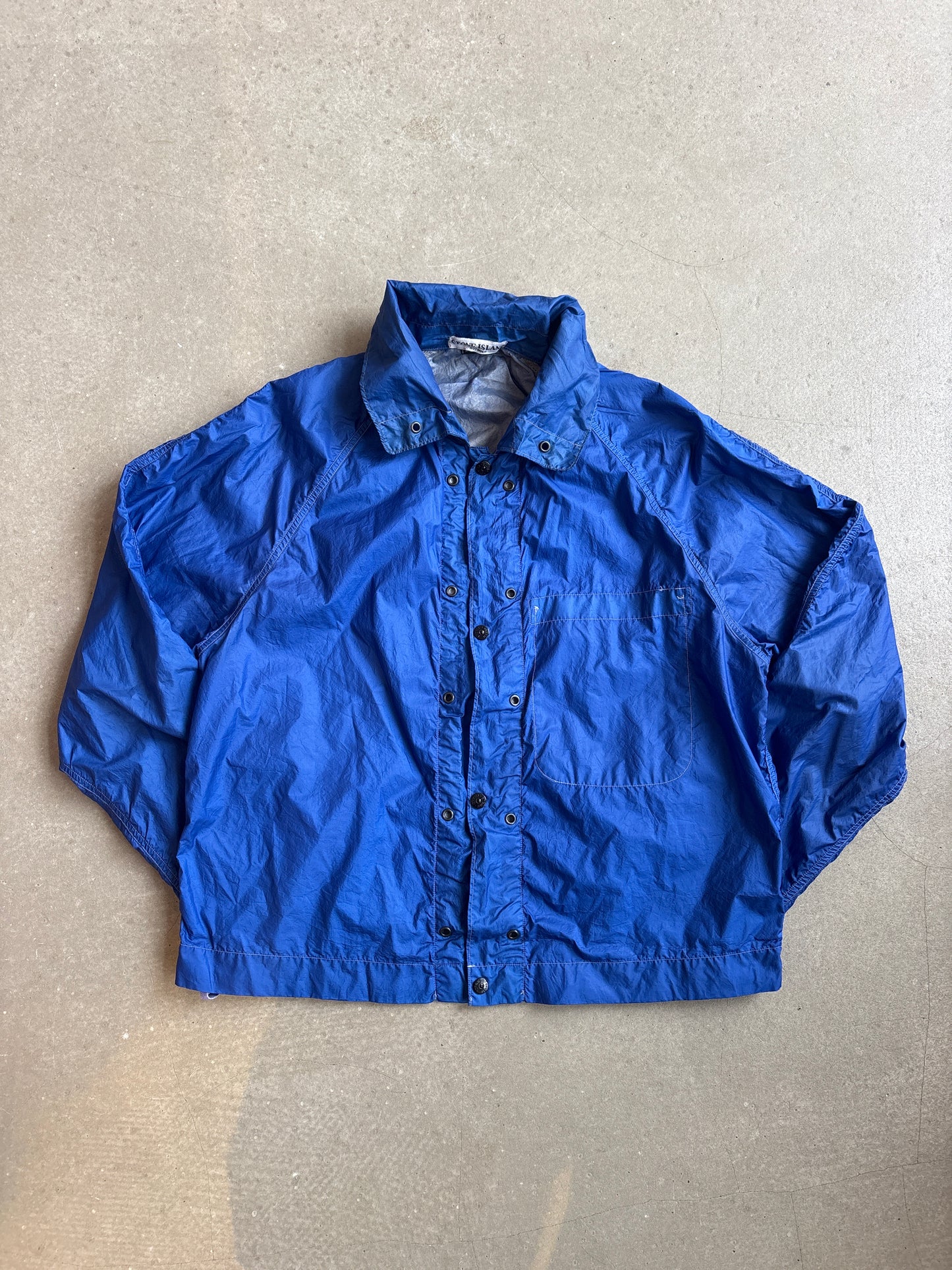 Stone Island Knitted Grey & Blue Nylon Jacket L