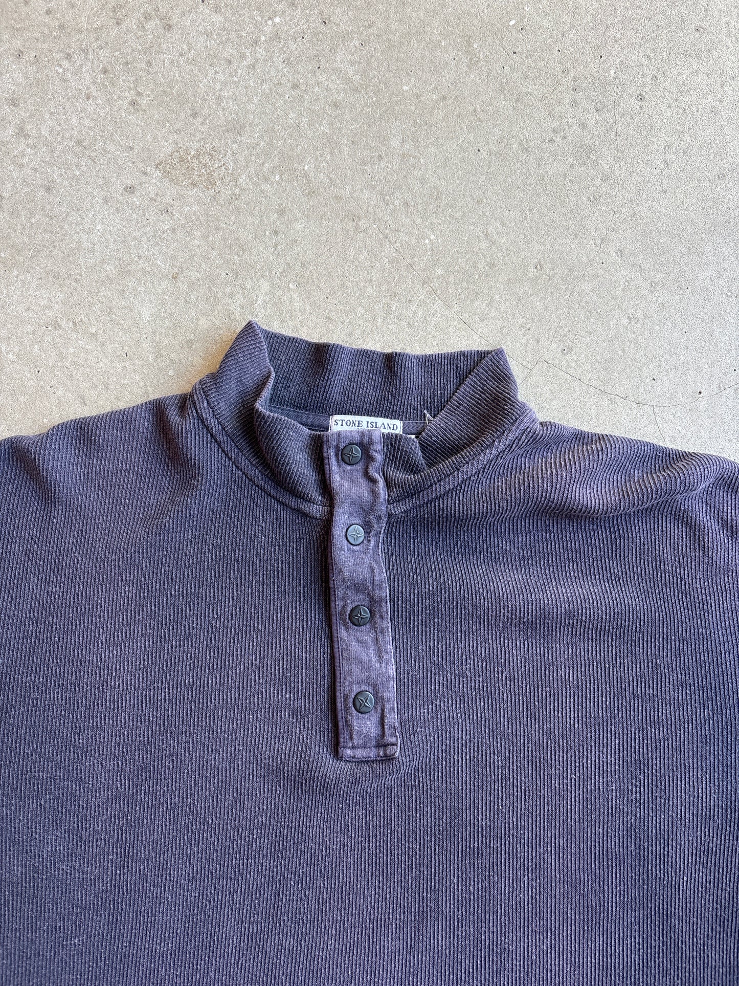 Vintage Stone Island Dyed Button Up Sweater Purple Large