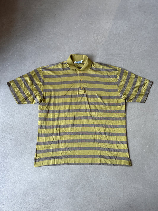 Valentino Uomo Striped Shirt Large Gold