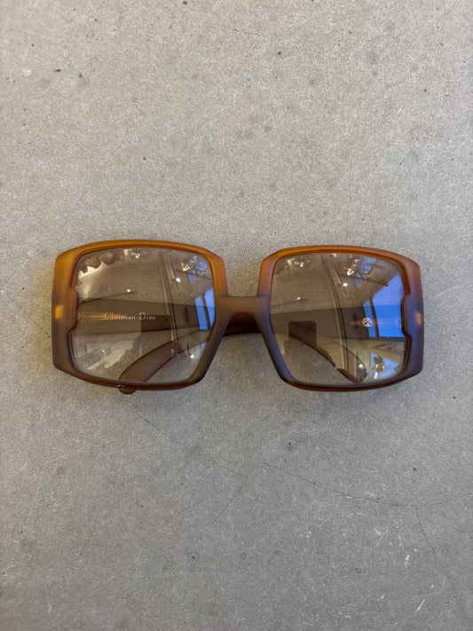 Vintage Christian Dior 2004 Oversized Square Sunglasses Brown