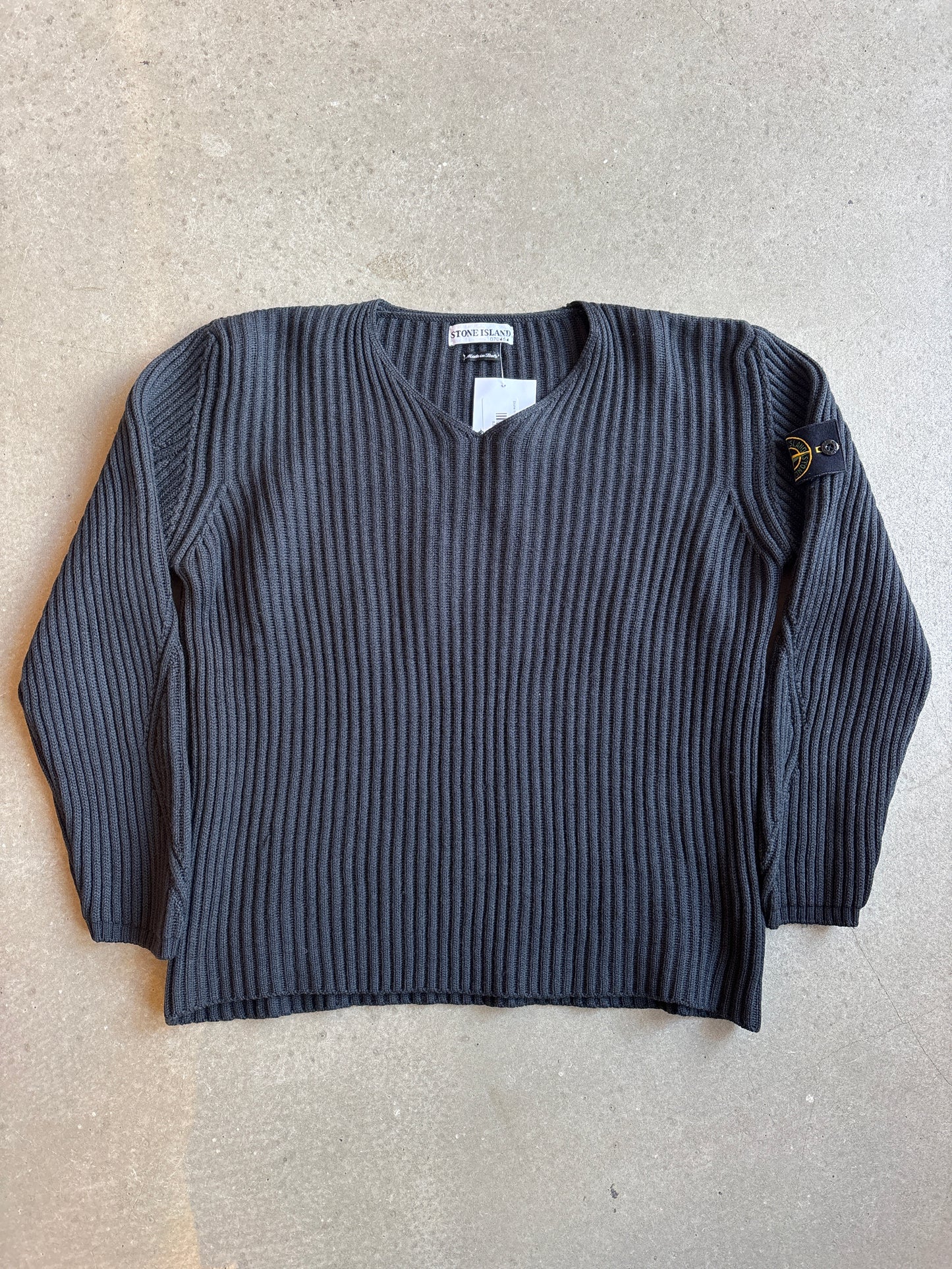 Stone Island V-neck Knit Black Large