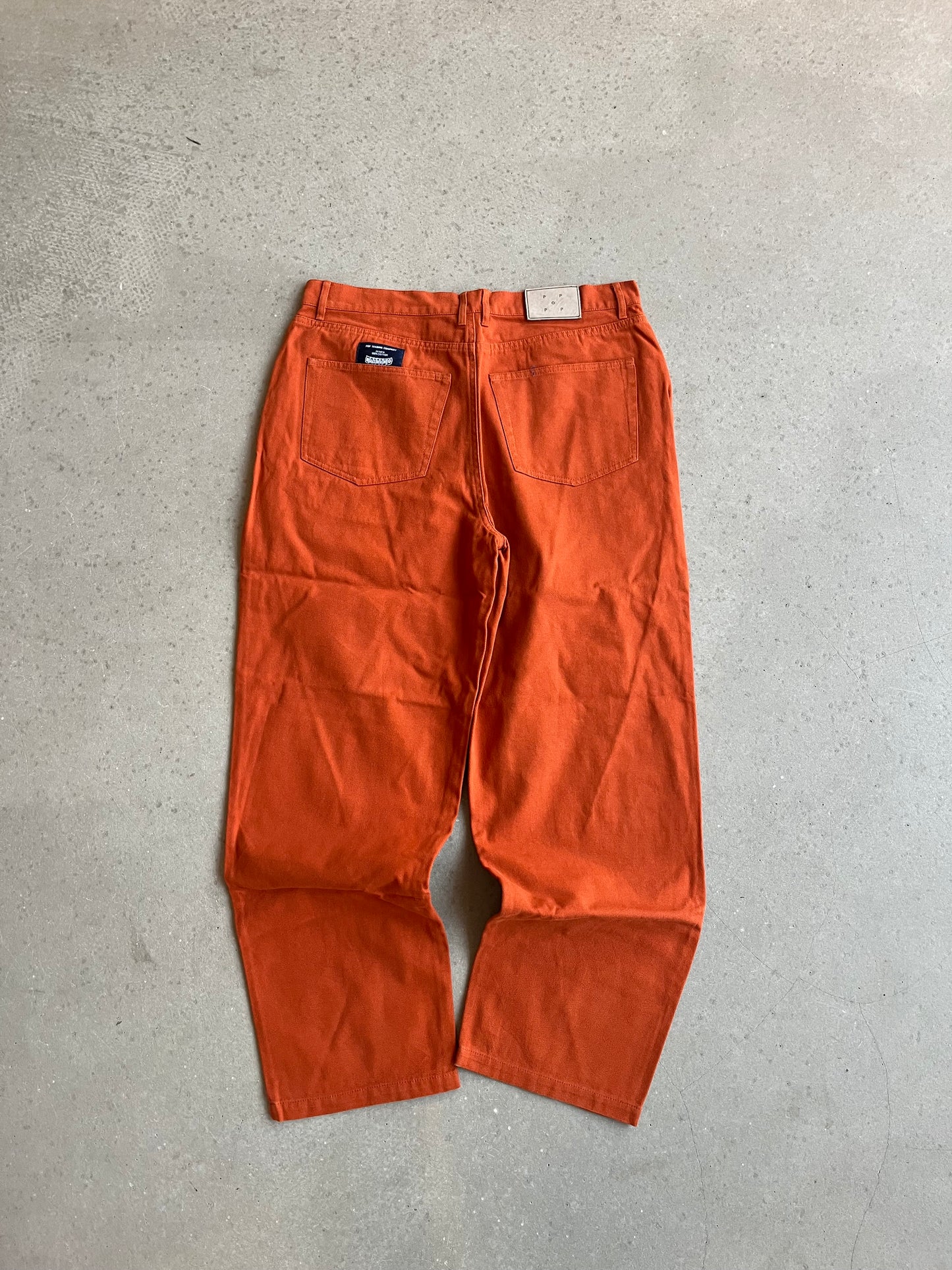 Pop Trading Company Baggy Orange Jeans Large