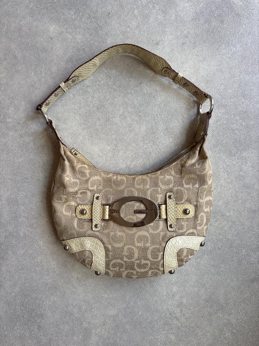 Guess Big G Monogram Beige Bag