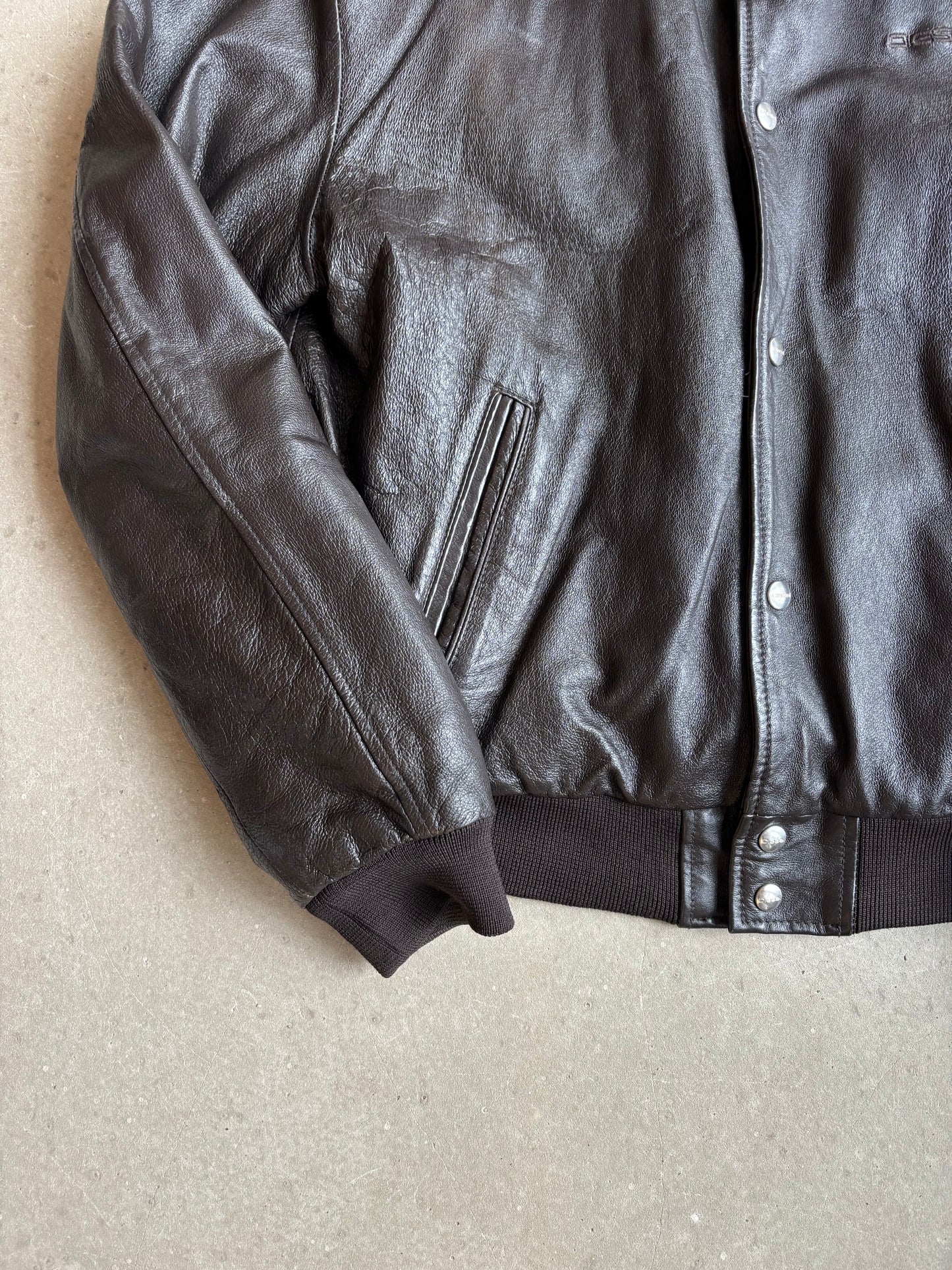 Diesel "Faker I" Leather Jacket Black Large