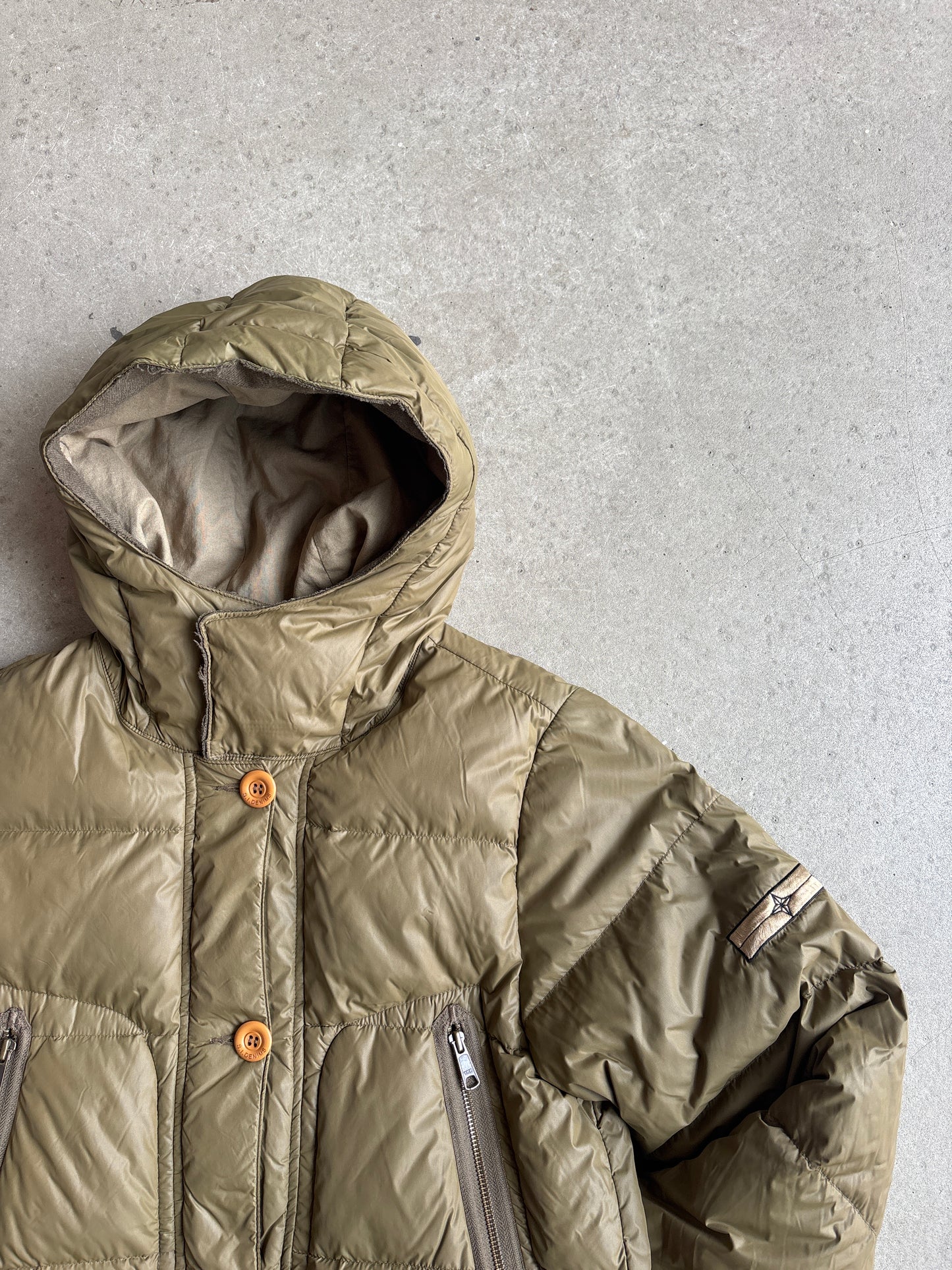 Stone Island Denims Goose Down Cold Jacket Green Small